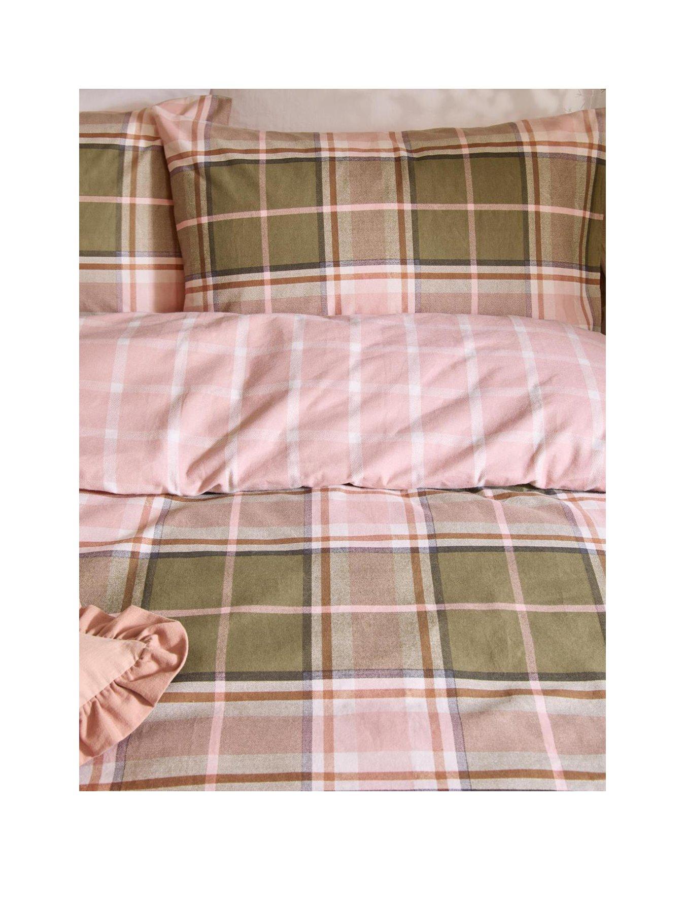 Image 2 of 3 of Wylder Braemar Check Duvet Set Pink &amp; Green