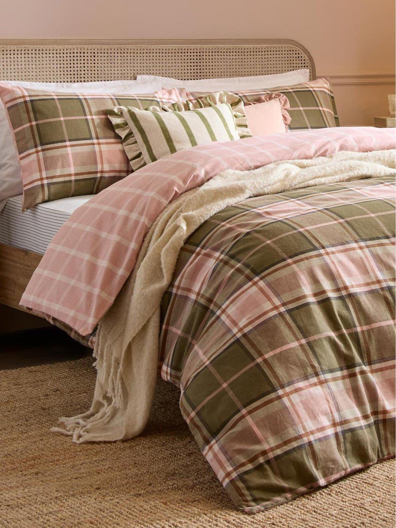 Image 3 of 3 of Wylder Braemar Check Duvet Set Pink &amp; Green
