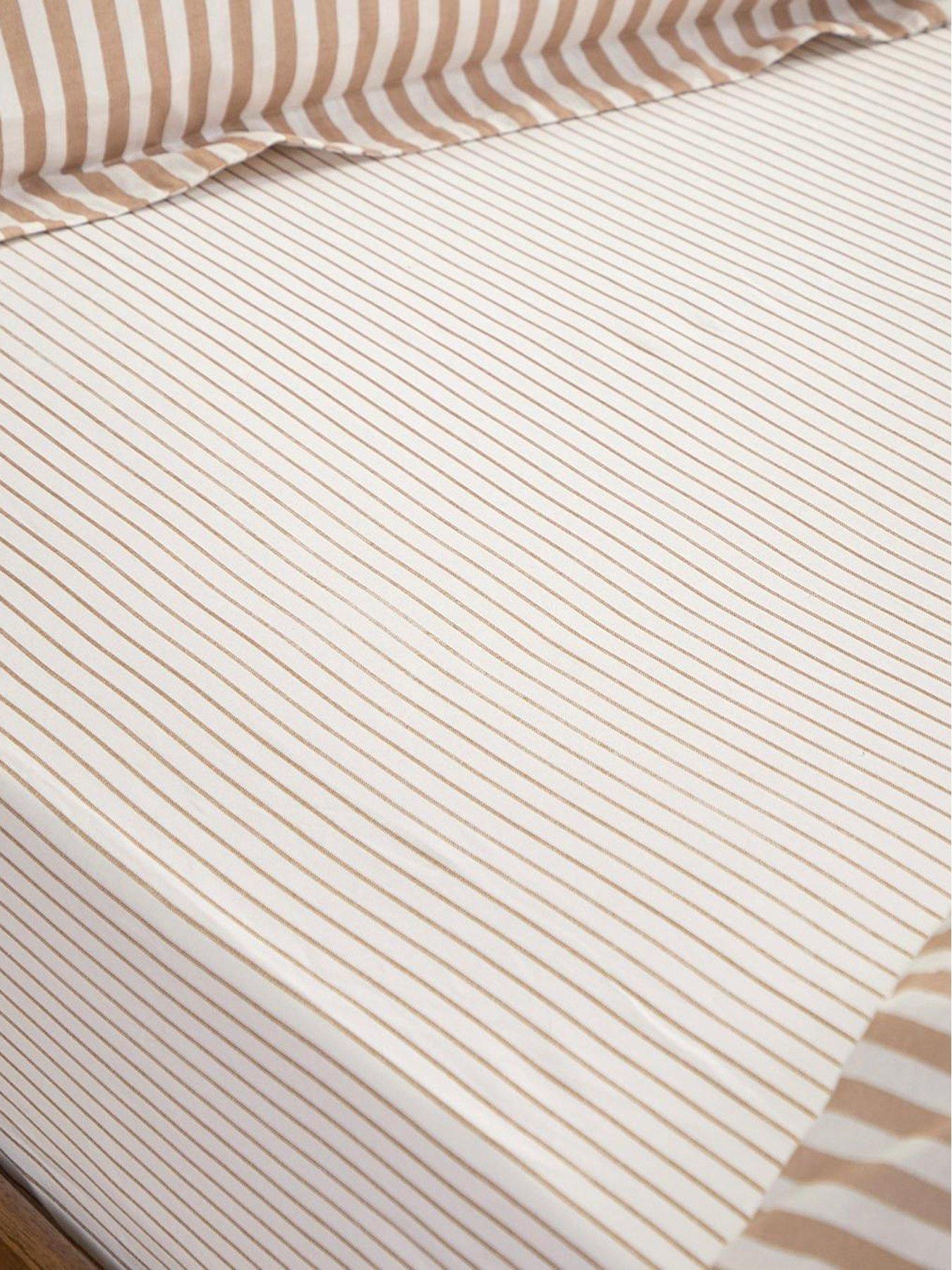 Yard Hebden/barton Single Narrow Stripe Fitted Sheet Caramel
