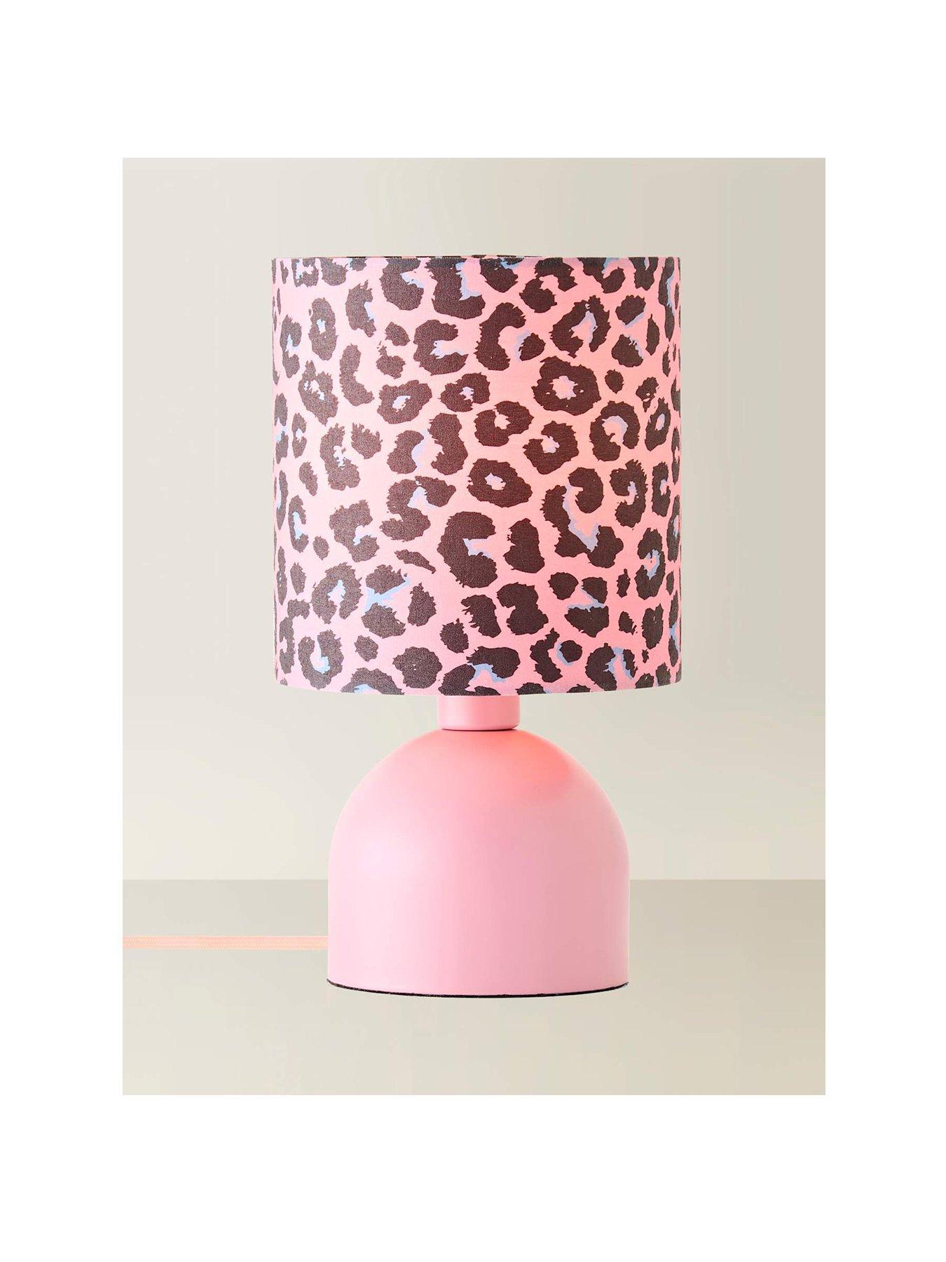 Image 2 of 6 of ValueLights Miley Pink Leopard Table Lamp and Warm White Bulb