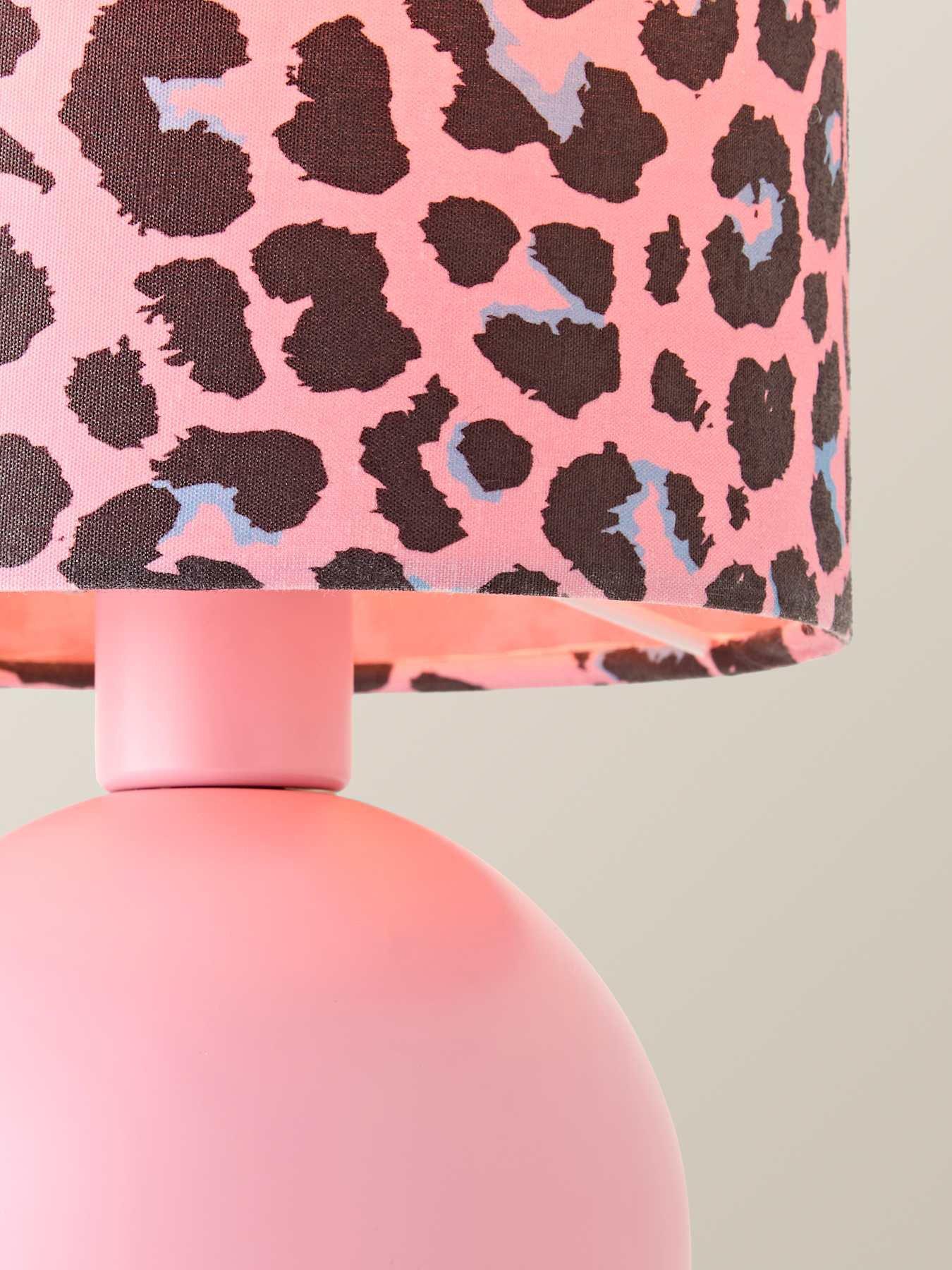 Image 4 of 6 of ValueLights Miley Pink Leopard Table Lamp and Warm White Bulb