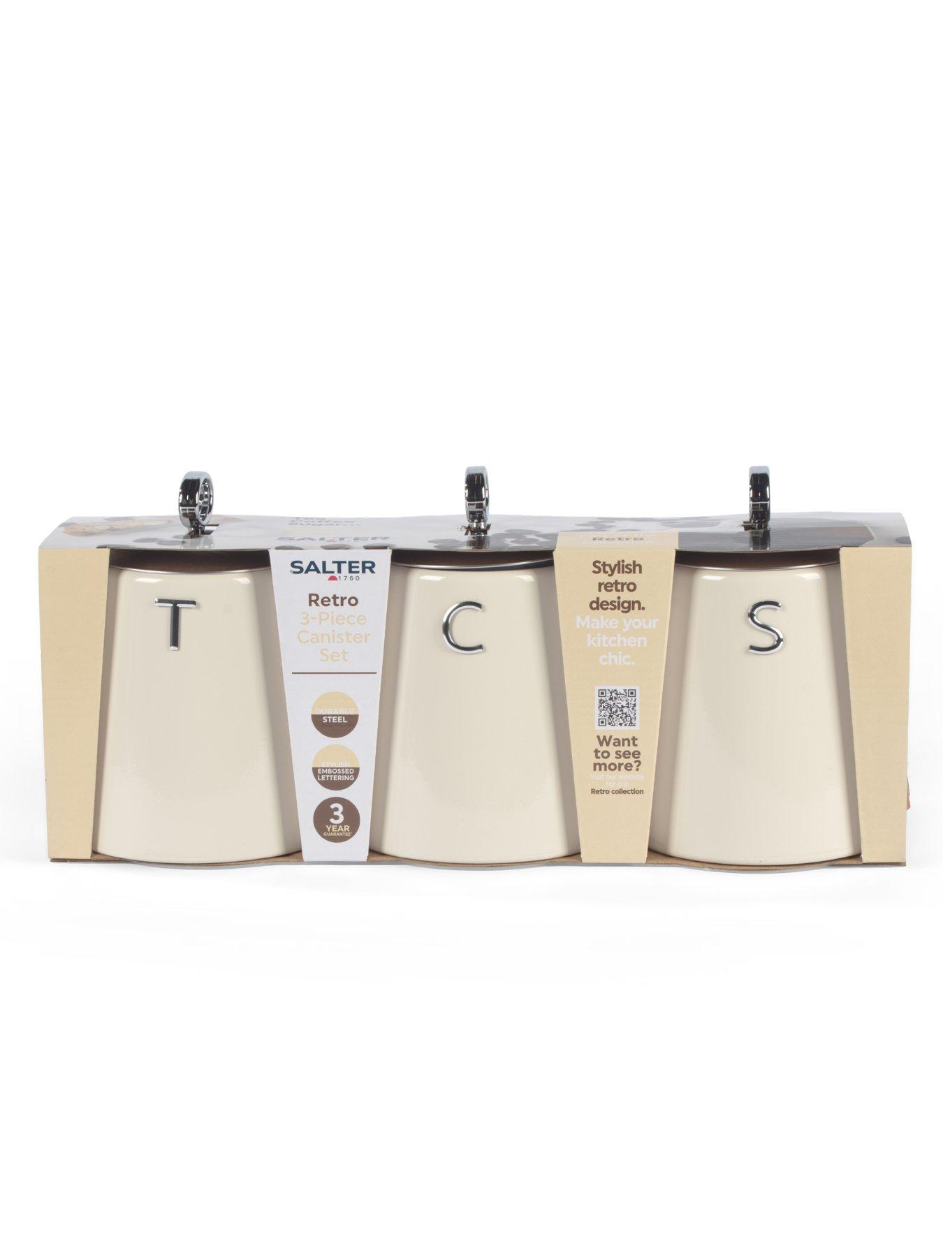 Image 1 of 6 of Salter Salter Retro 3pc Canister Set Cream