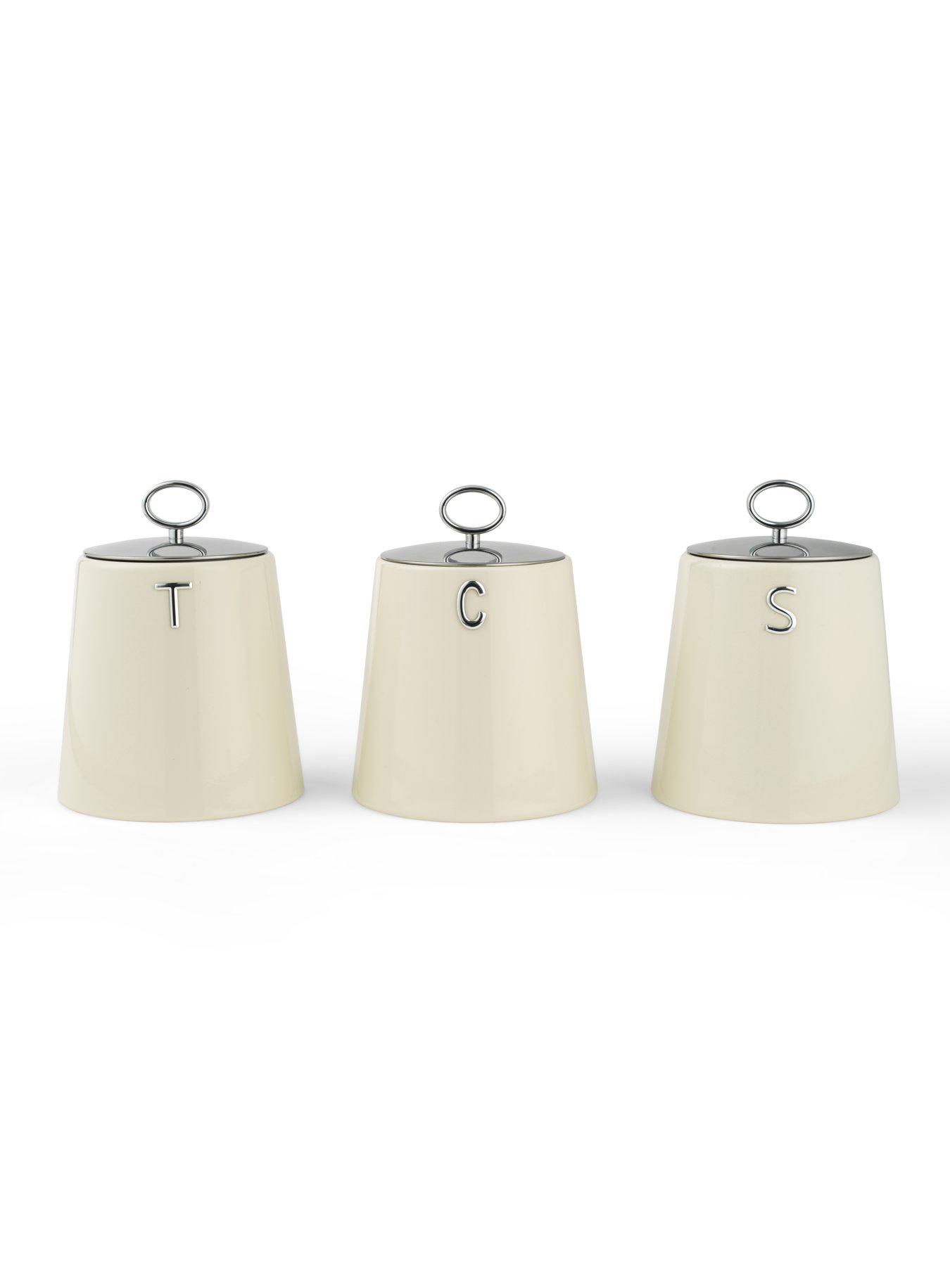 Image 3 of 6 of Salter Salter Retro 3pc Canister Set Cream