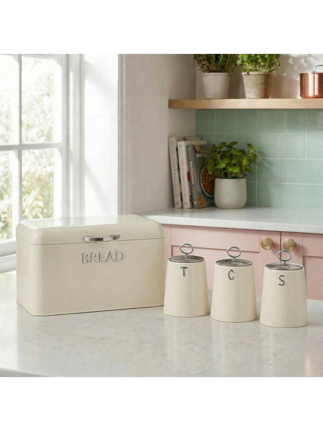 Image 4 of 6 of Salter Salter Retro 3pc Canister Set Cream