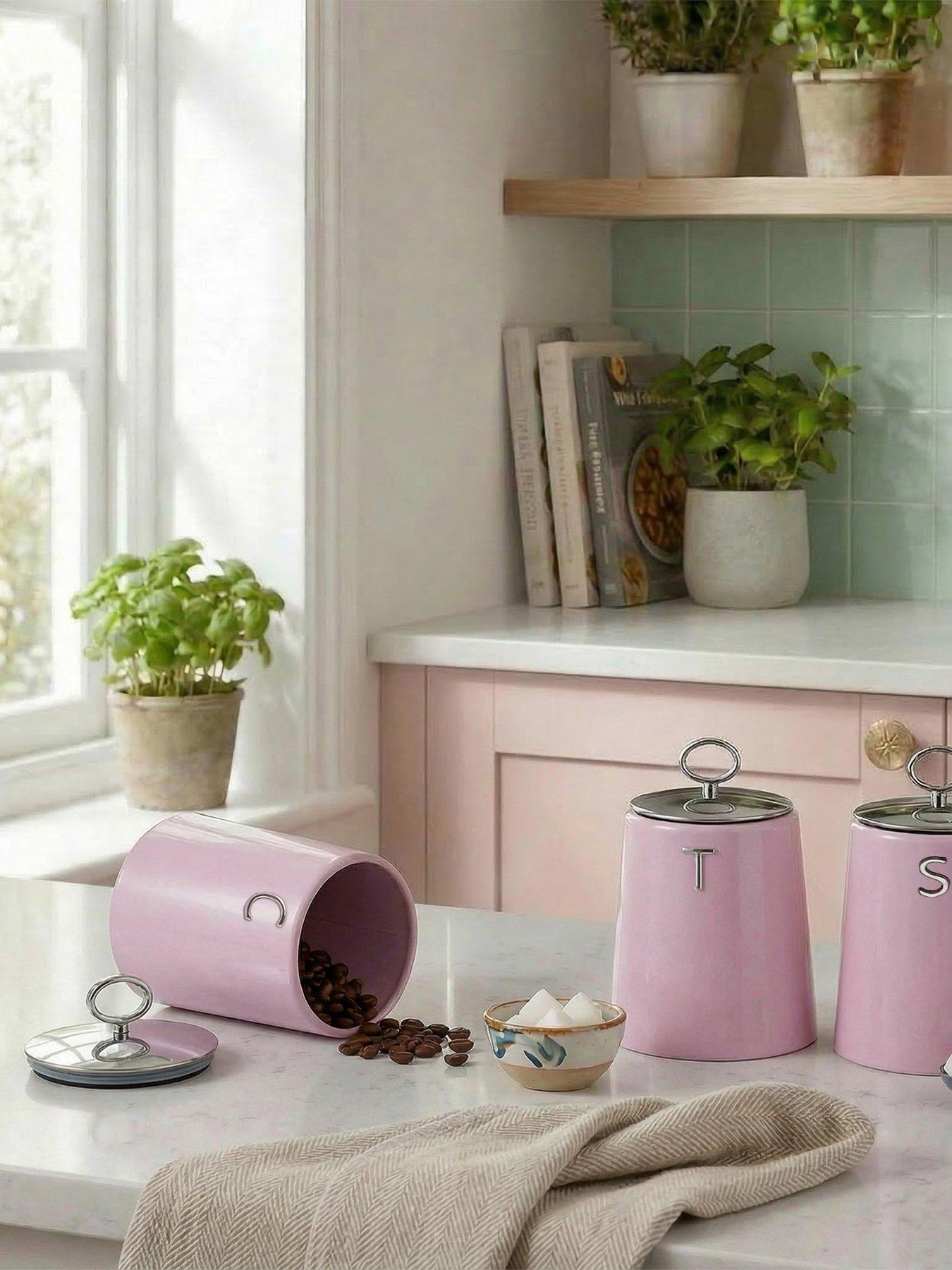 Salter Salter Retro 3pc Canister Set Pink