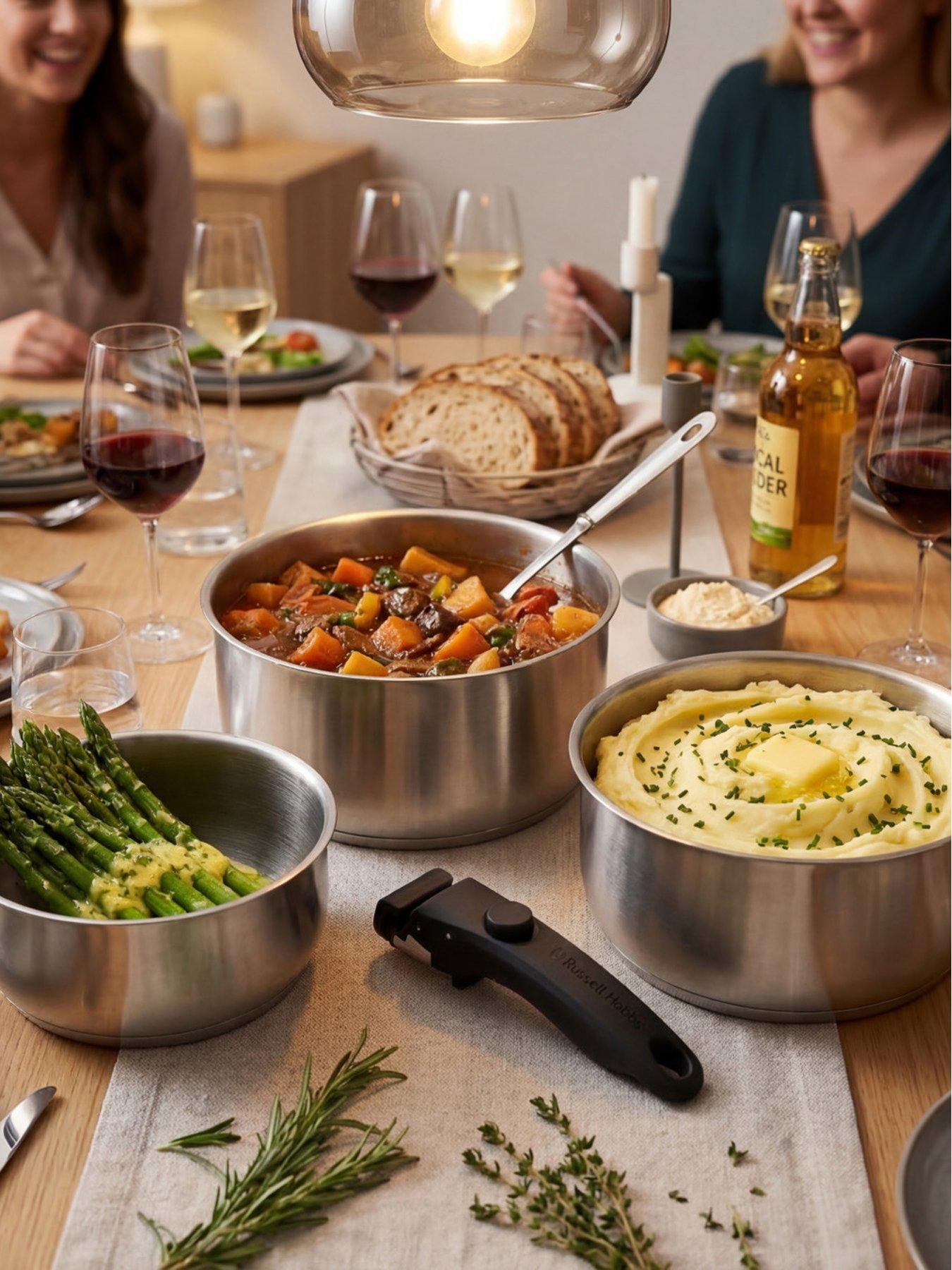 Russell Hobbs Rh S/s Smart Clip 4pc Saucepan Set