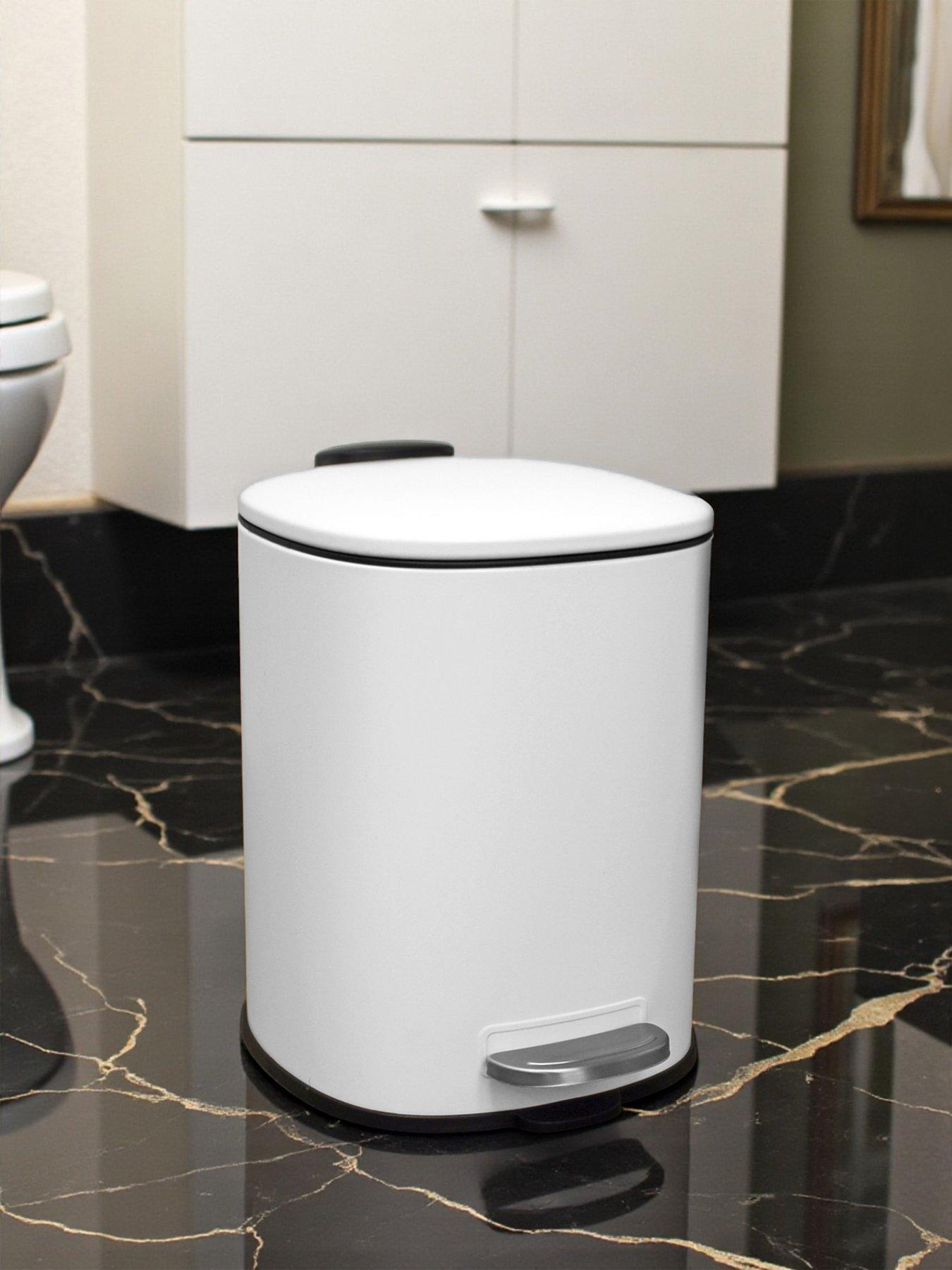 Image 4 of 6 of Showerdrape Showerdrape Capri White 3l Bathroom Bin &amp; Toilet Brush Set