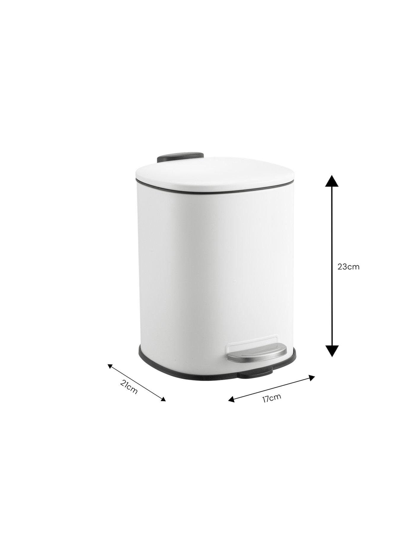 Image 6 of 6 of Showerdrape Showerdrape Capri White 3l Bathroom Bin &amp; Toilet Brush Set