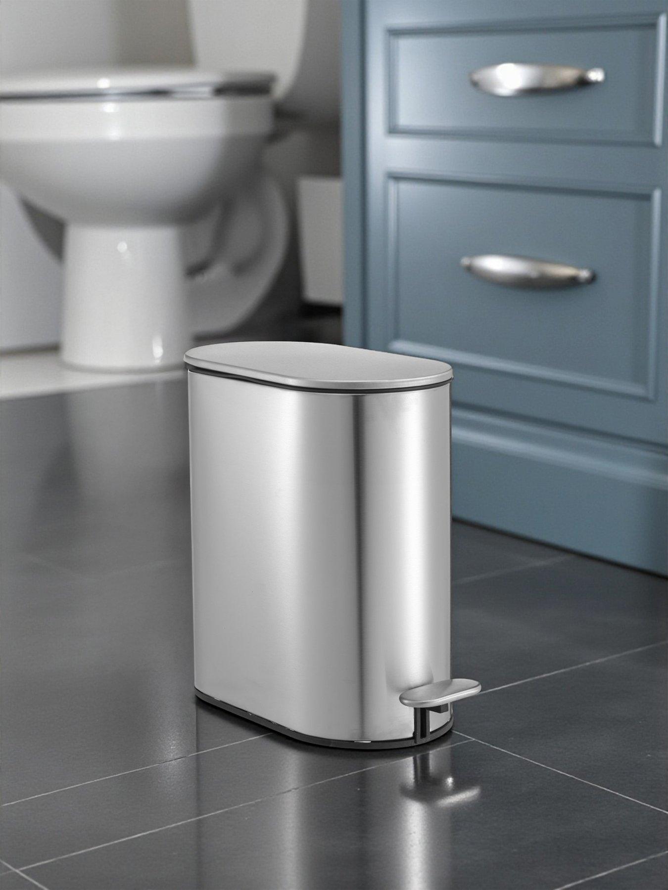 Showerdrape Showerdrape Fortuna 5l Soft Close Bathroom Pedal Bin Satin Silver