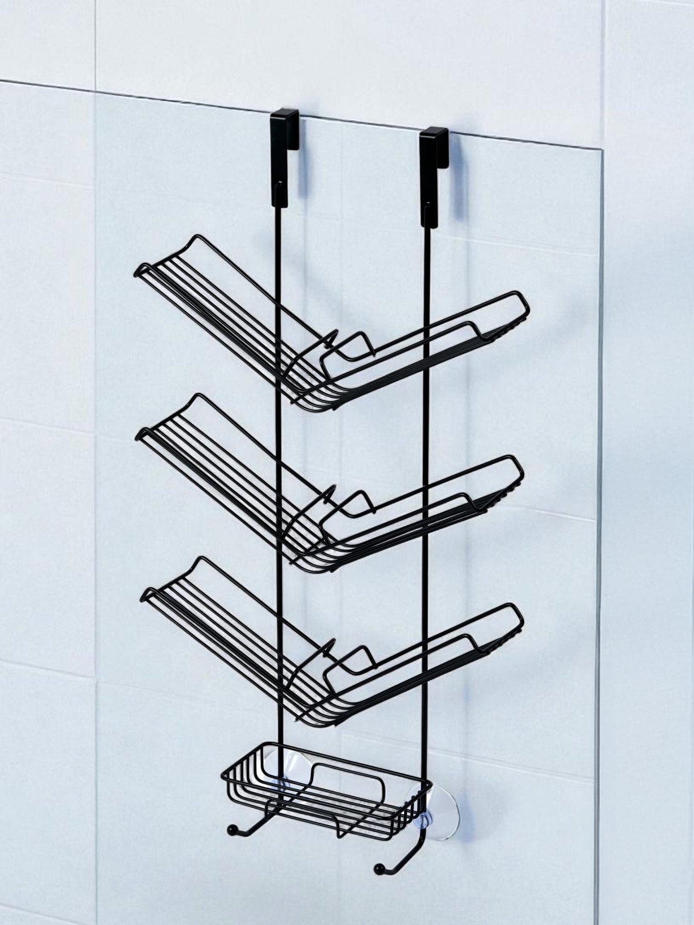 Showerdrape Showerdrape Atrium 3 Tier Hanging Black Shower Caddy