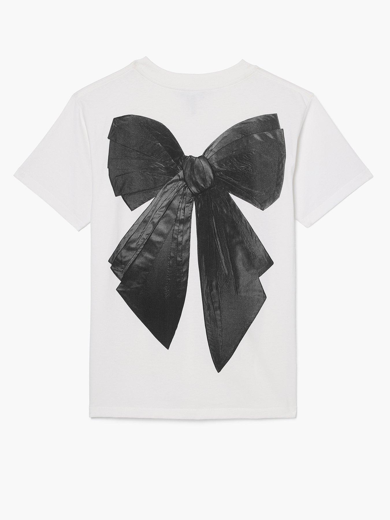 Image 4 of 5 of MARC JACOBS Womens Oversized Bow Logo T-Shirt - White