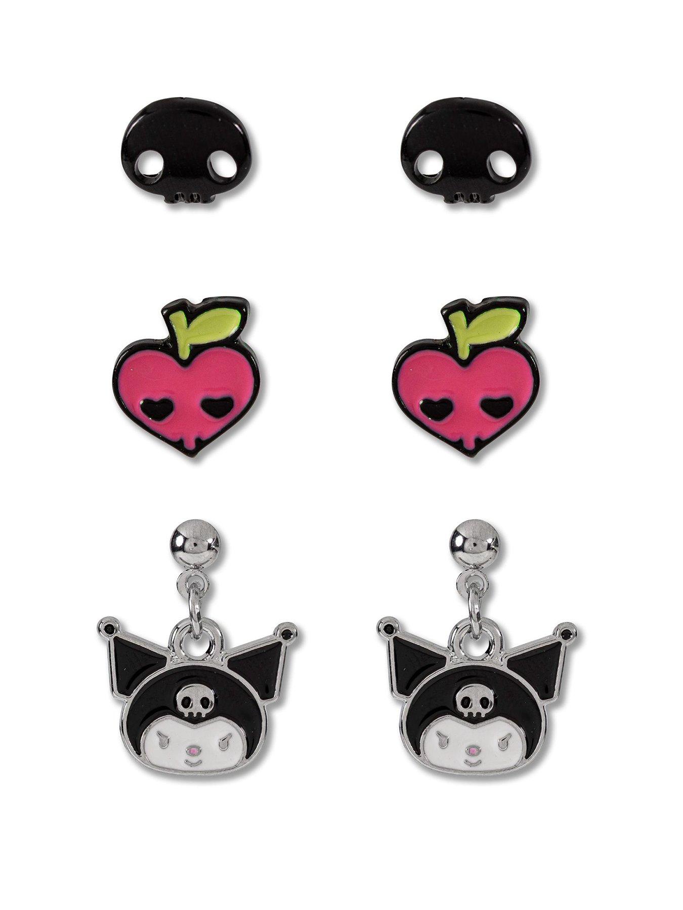 Image 1 of 3 of Hello Kitty Kuromi 3pc Earring Set