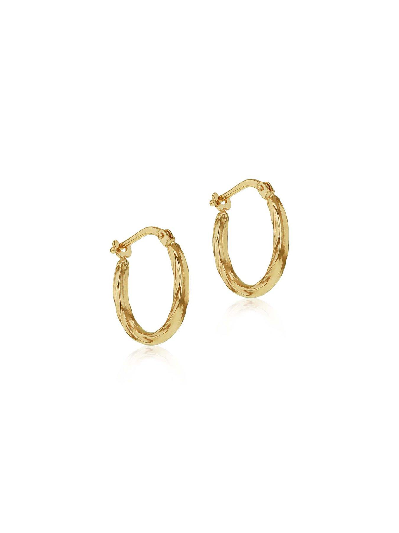 Image 2 of 4 of The Love Collection Sterling Silver 9ct Creole Earring