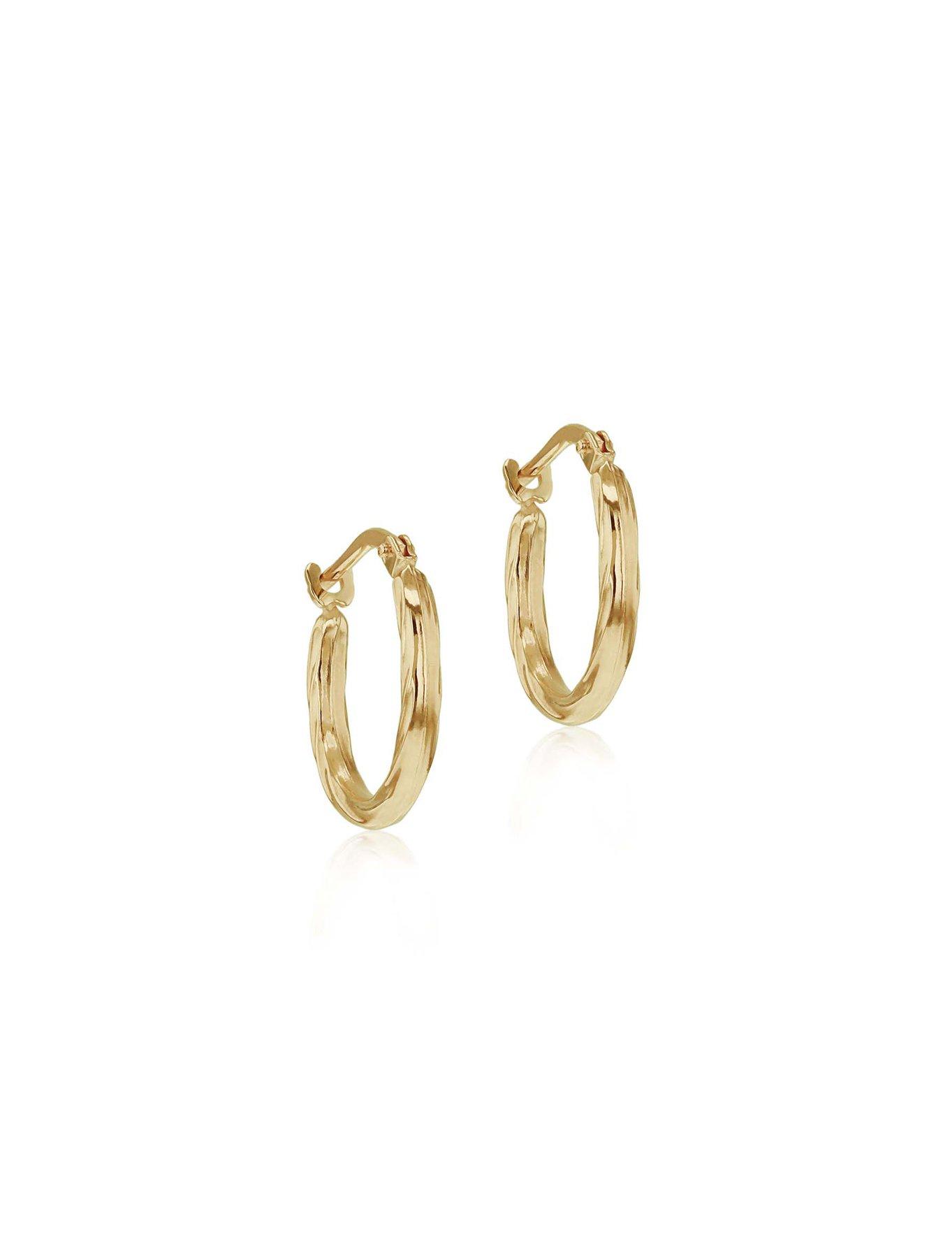 Image 3 of 4 of The Love Collection Sterling Silver 9ct Creole Earring