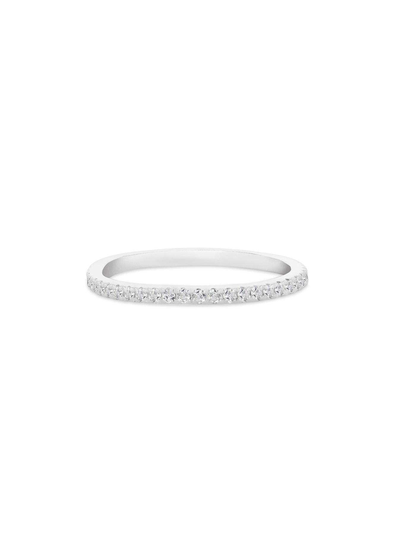 Image 3 of 6 of The Love Collection Sterling Silver 1.5mm White Cubic Zirconia Eternity Ring