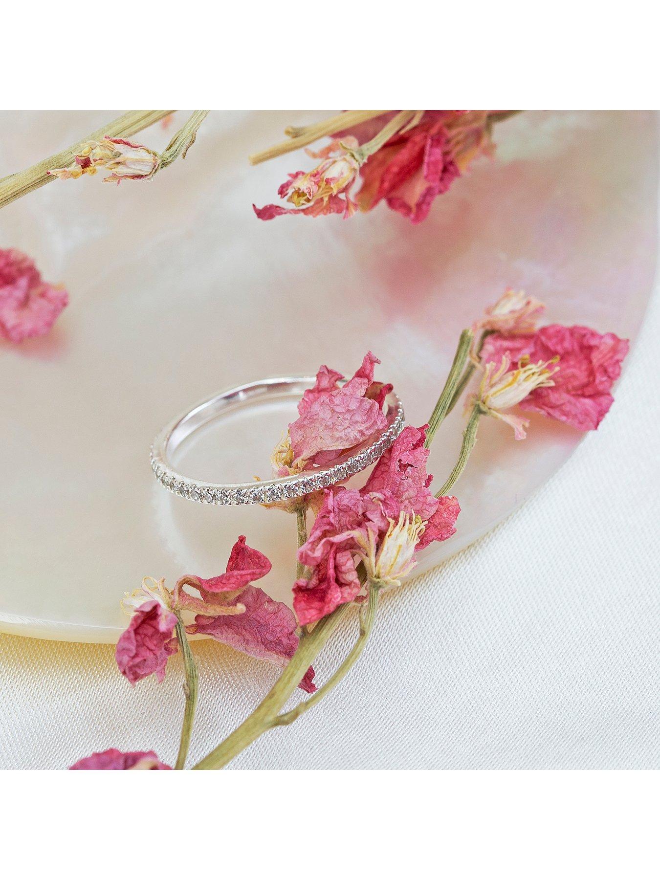 Image 5 of 6 of The Love Collection Sterling Silver 1.5mm White Cubic Zirconia Eternity Ring