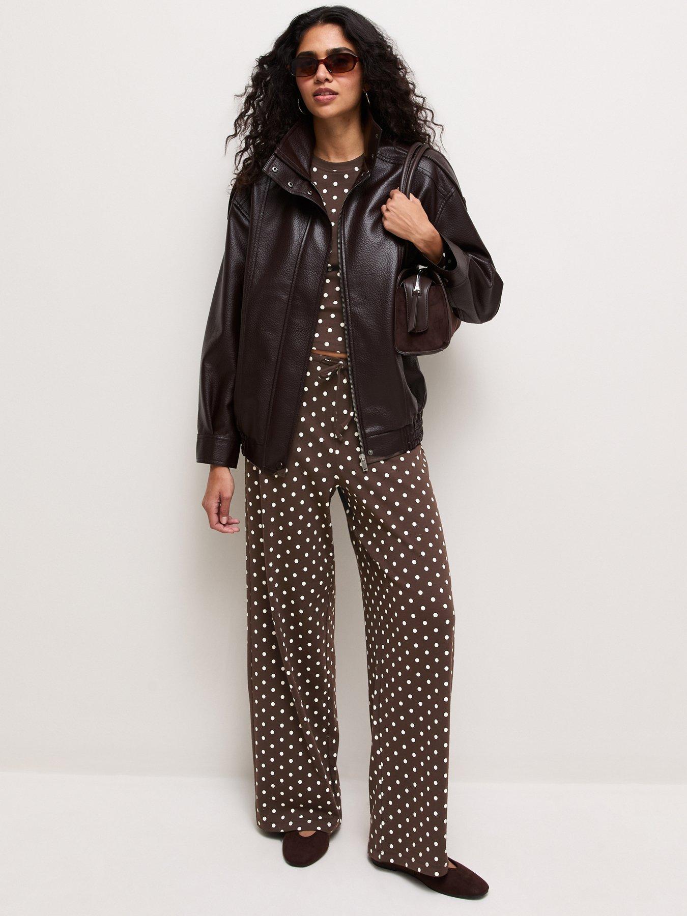 Image 3 of 6 of New Look Polka Dot Long Sleeve Baby T-Shirt - Brown