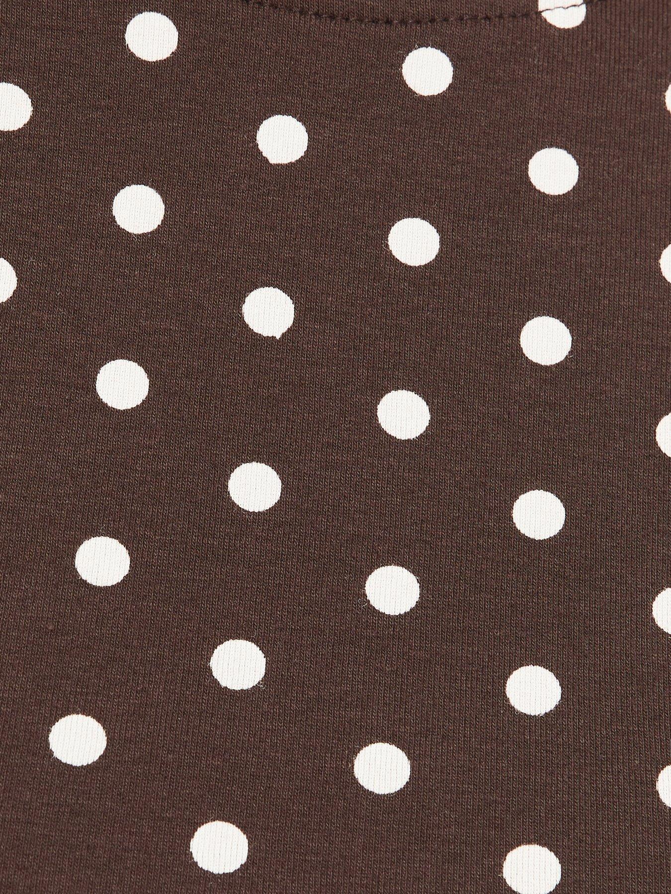 Image 6 of 6 of New Look Polka Dot Long Sleeve Baby T-Shirt - Brown