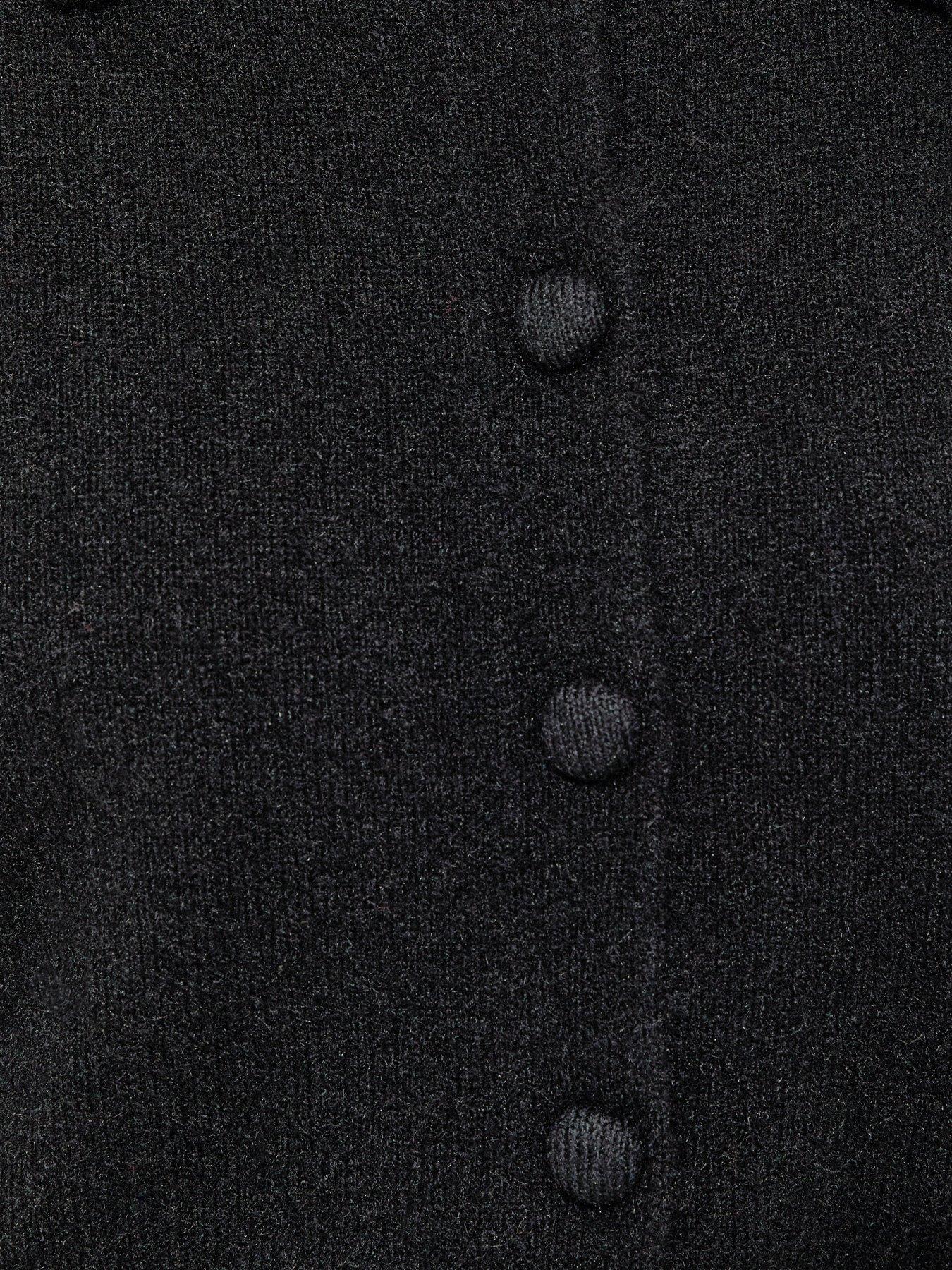 Image 6 of 6 of New Look Womens Midweight Collared Button Front Cardigan - Black