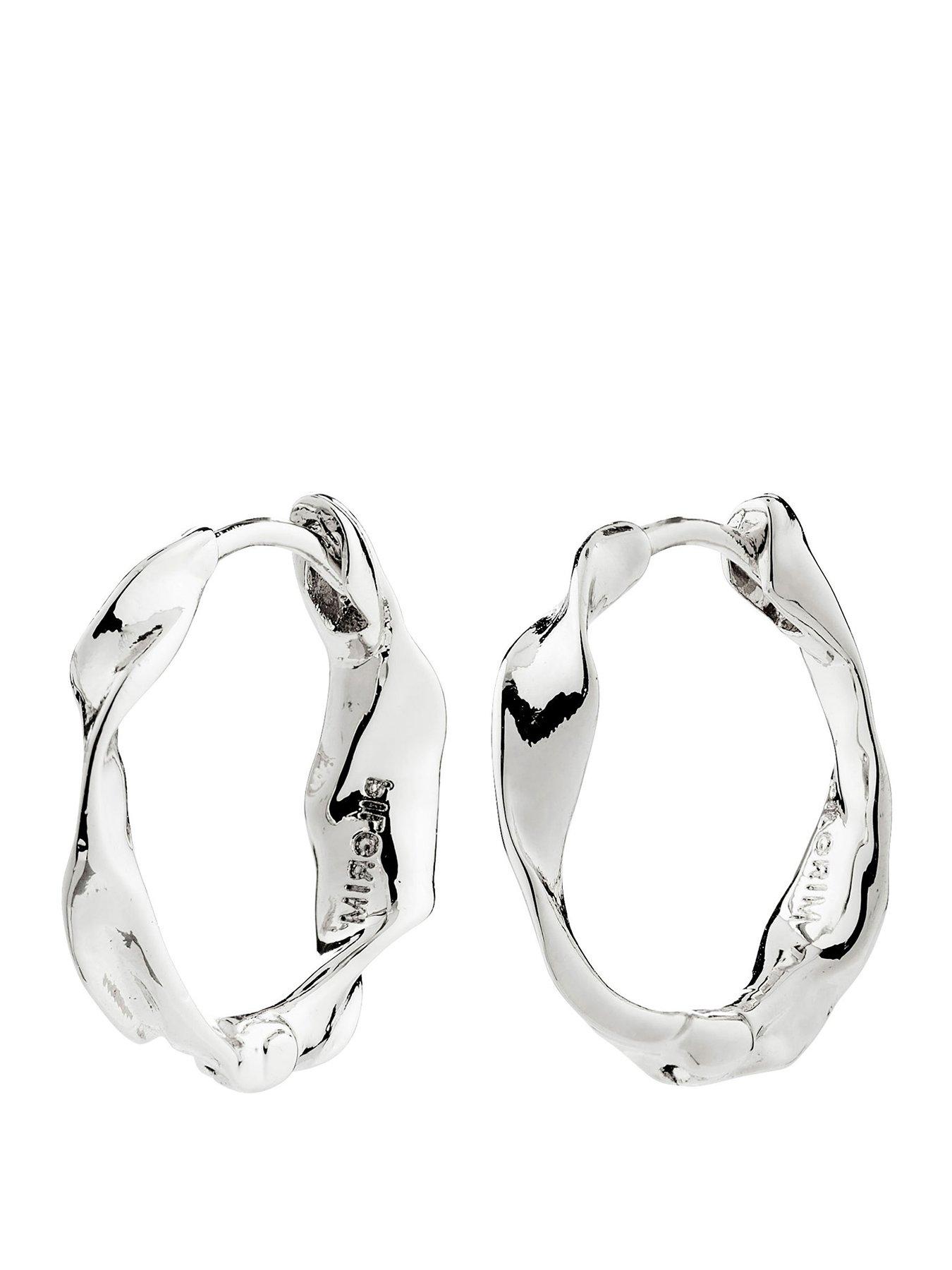 Pilgrim HERE hoop earrings silver-plated
