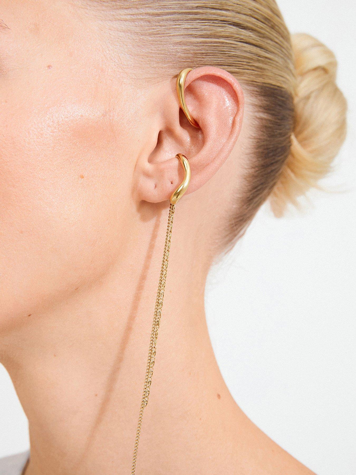 Pilgrim Evon - ear cuff, 2-in-1 set, gold-plated