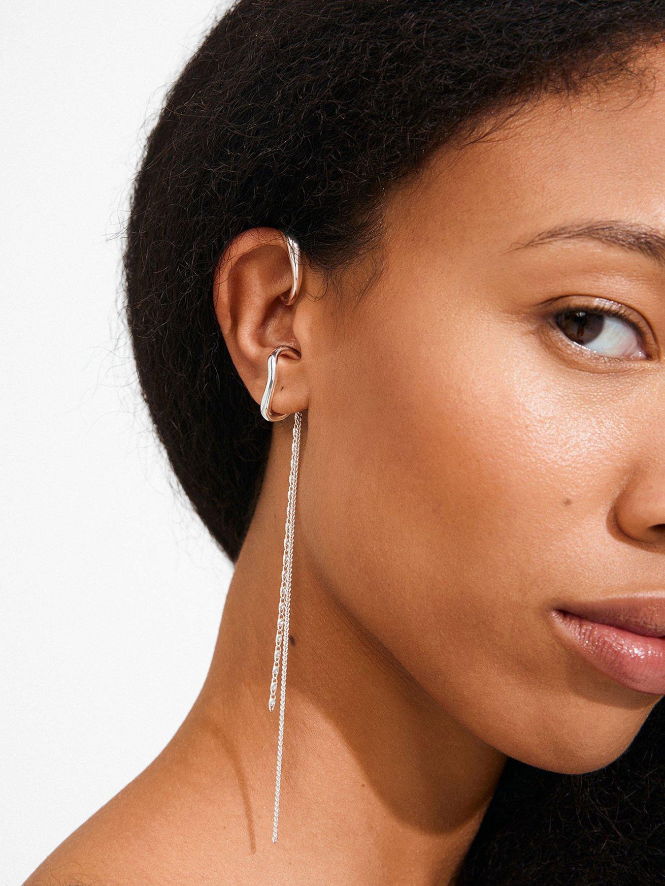 Pilgrim Evon - ear cuff, 2-in-1 set, silver-plated