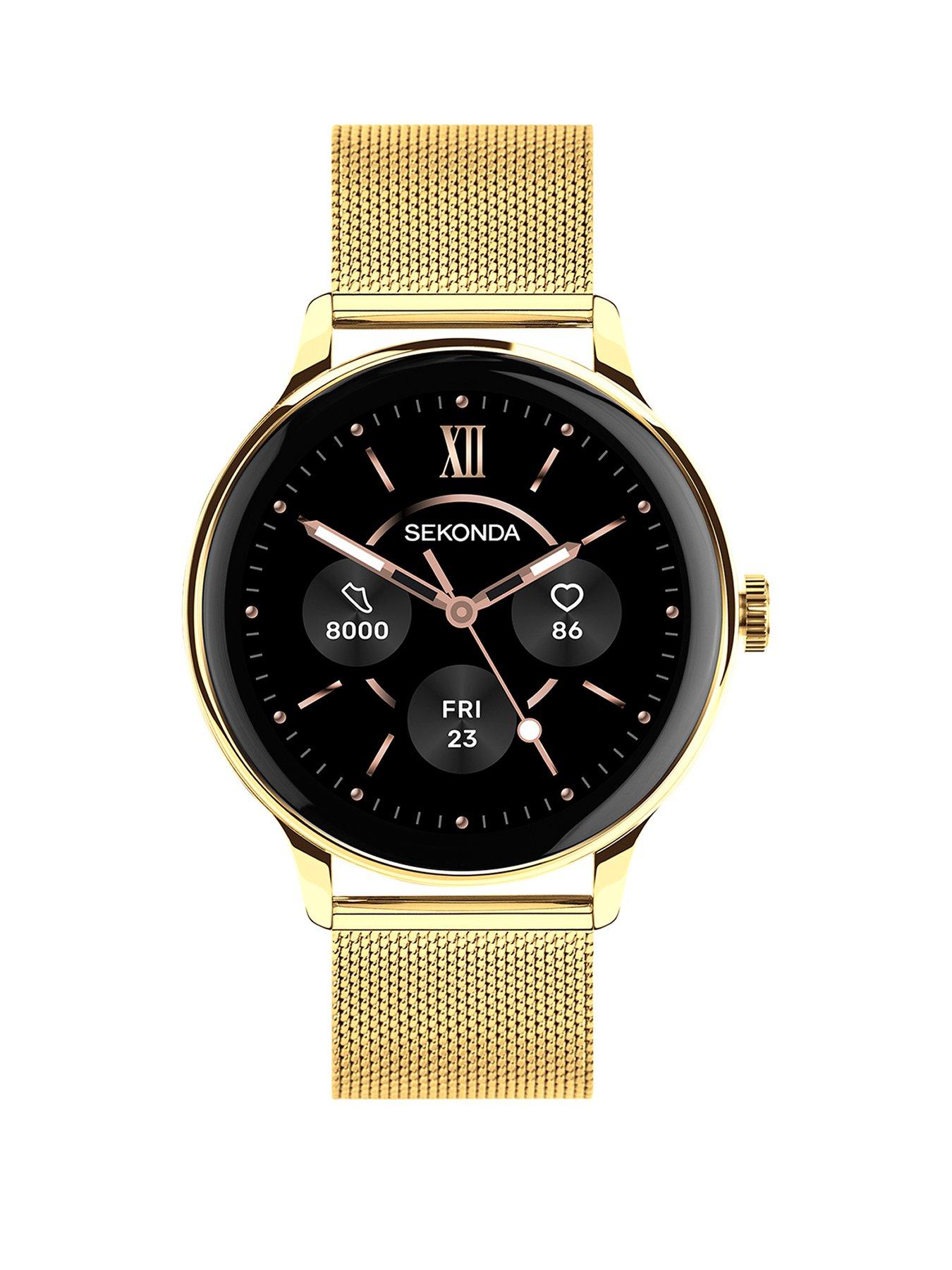 Sekonda Sekonda Womens Flex Plus Gold Stainless Steel Bracelet with AMOLED  Dial  Smartwatch