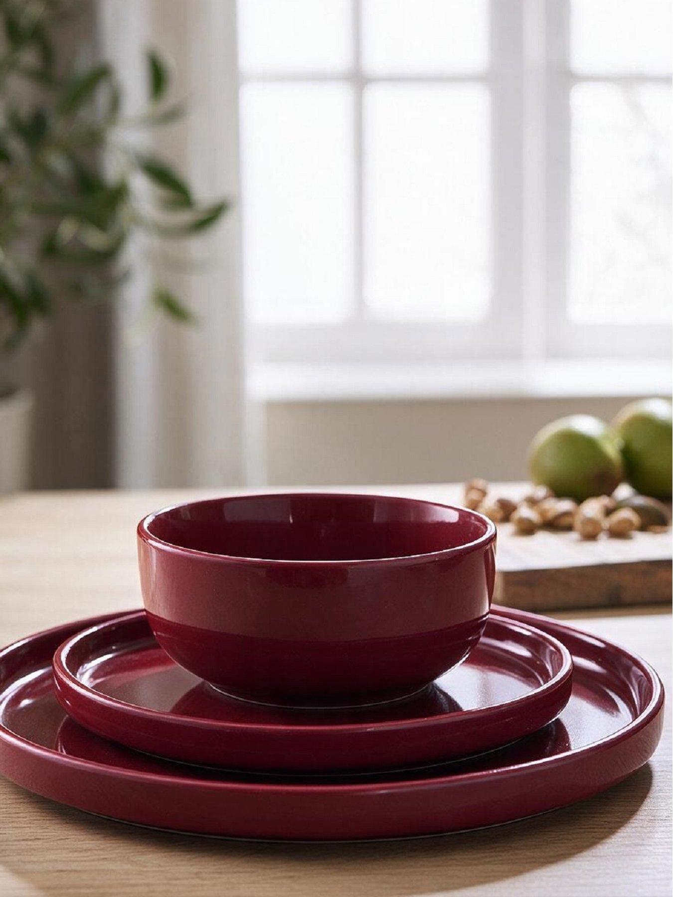 Image 3 of 4 of WATERSIDE 12pc Red Lipped Dinner Set