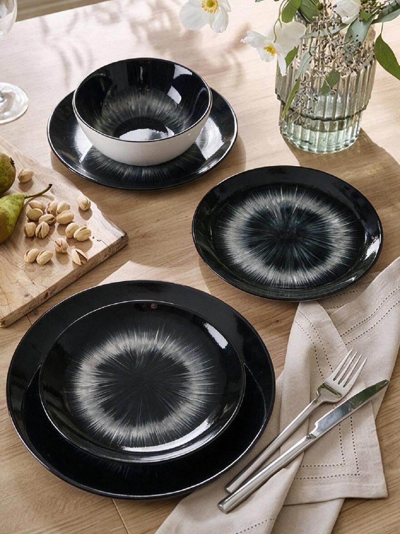 Image 3 of 5 of WATERSIDE 12pc Black Star Two Tone Dinner Set