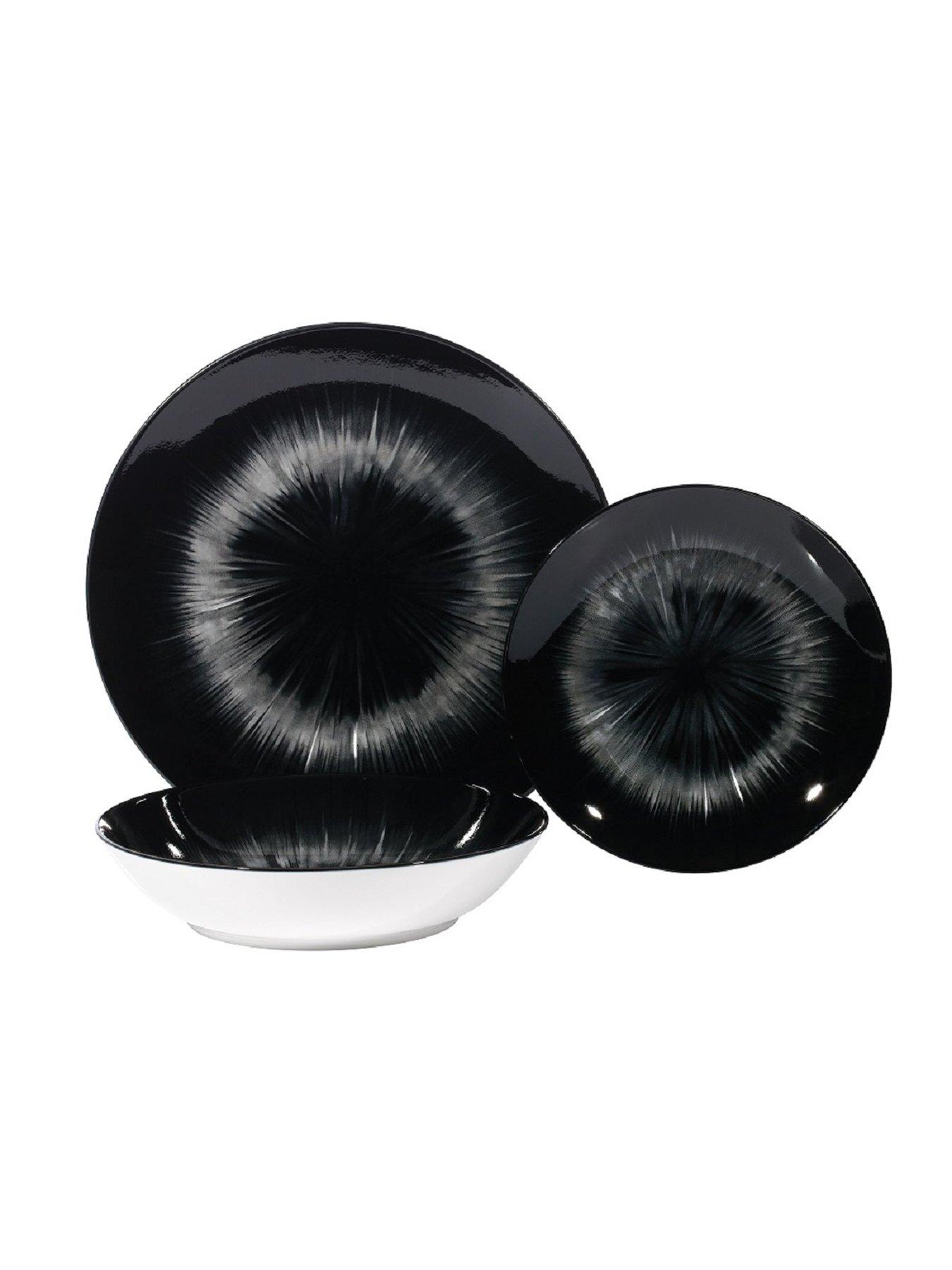 Image 4 of 5 of WATERSIDE 12pc Black Star Two Tone Dinner Set