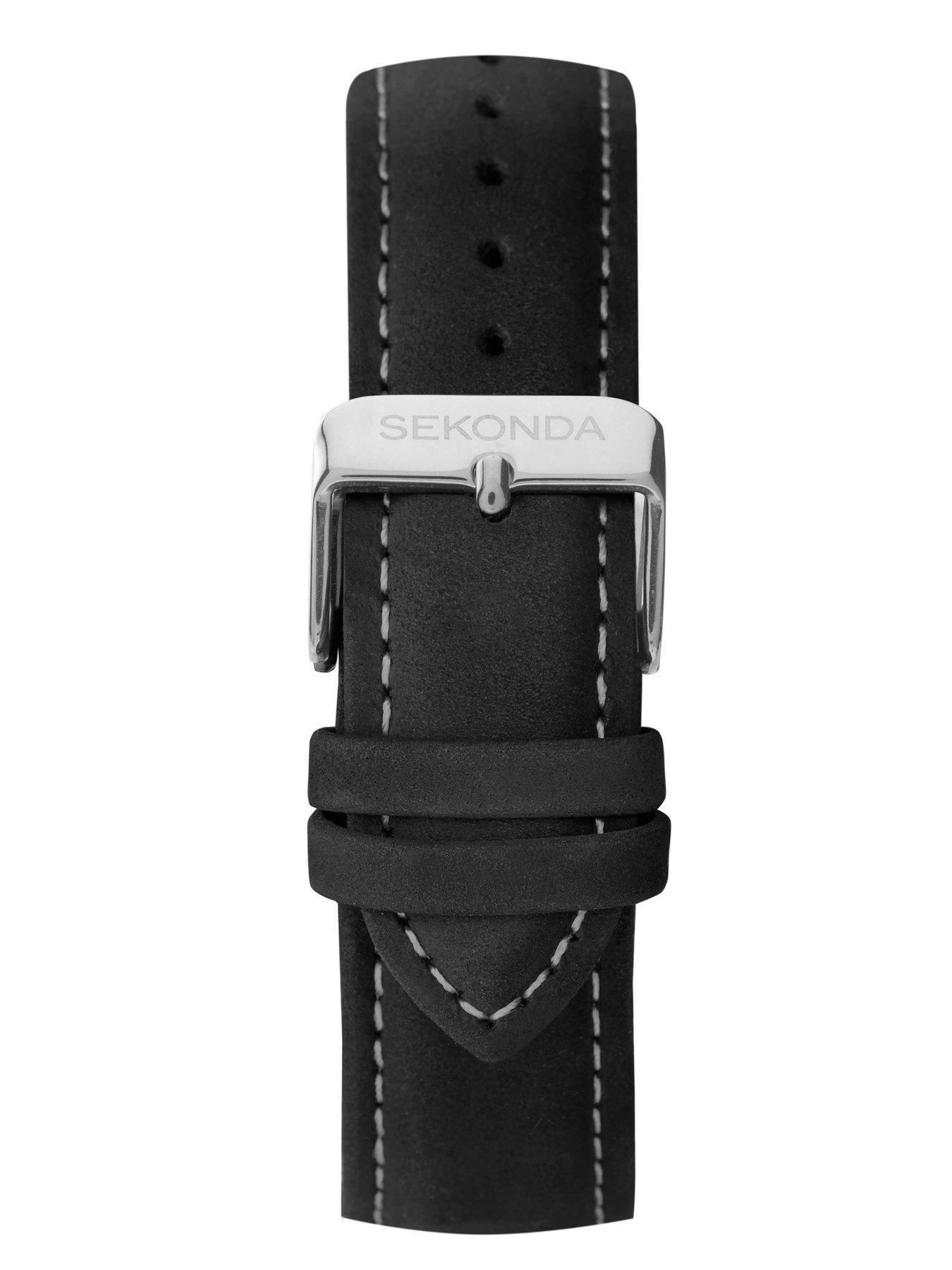 Image 4 of 5 of Sekonda Sekonda Men's Airborne Black Leather Strap Watch