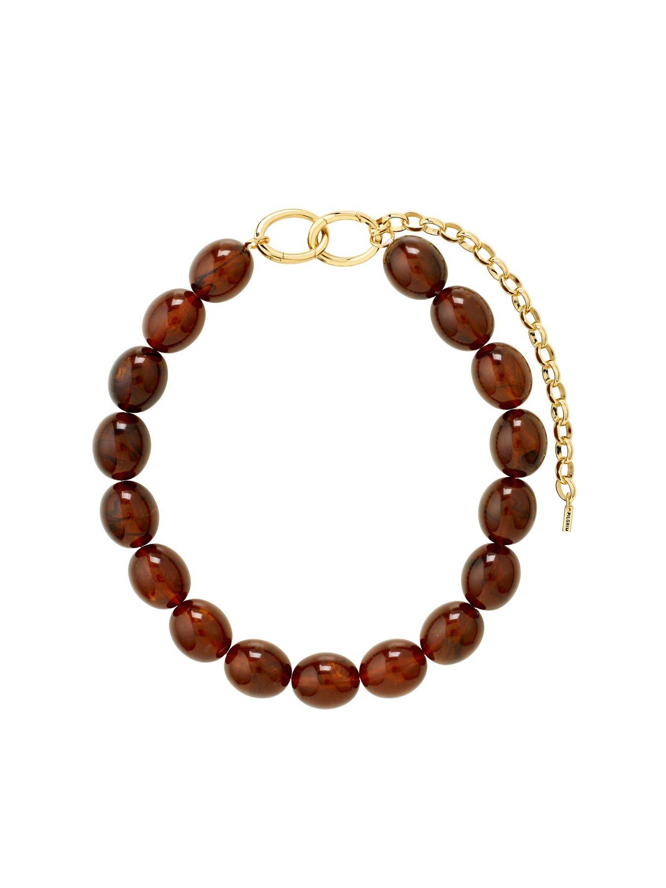 Image 2 of 5 of Pilgrim Still - necklace gold-plated/brown
