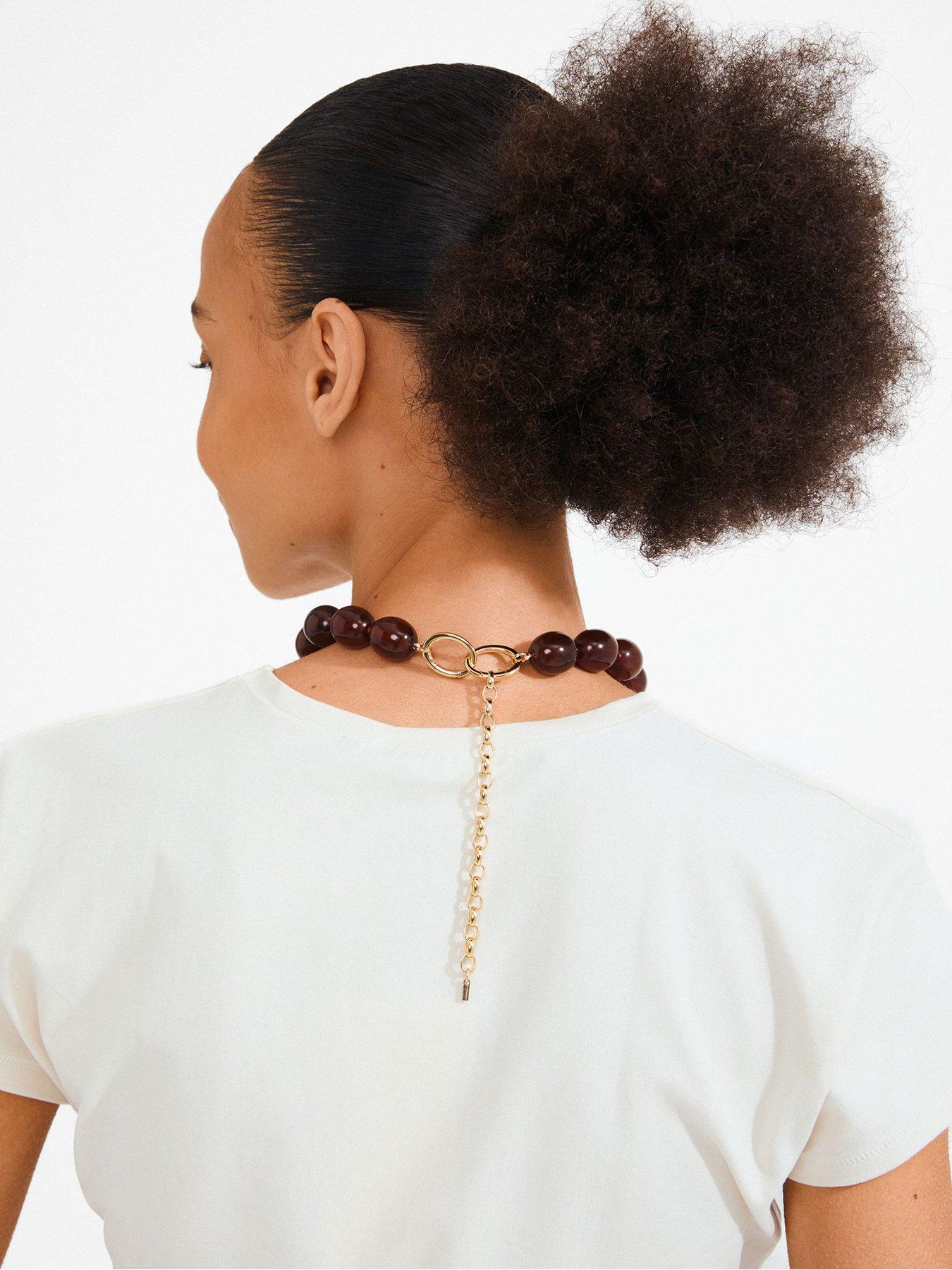 Image 4 of 5 of Pilgrim Still - necklace gold-plated/brown