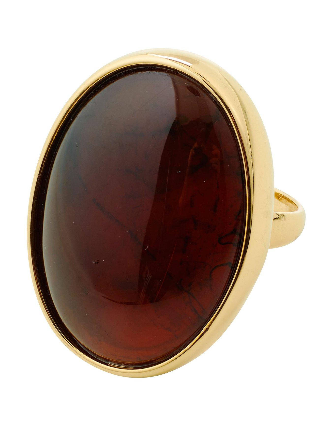 Image 1 of 4 of Pilgrim Still - waterproof ring gold-plated/brown