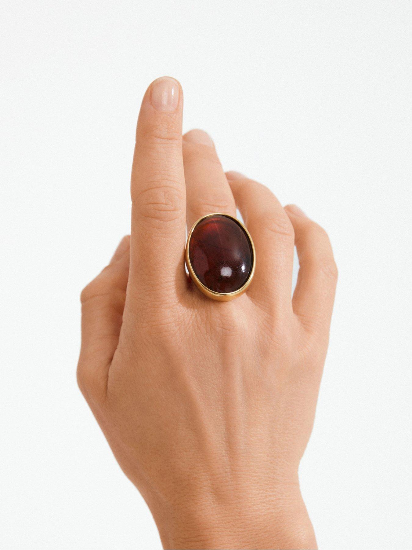 Image 4 of 4 of Pilgrim Still - waterproof ring gold-plated/brown