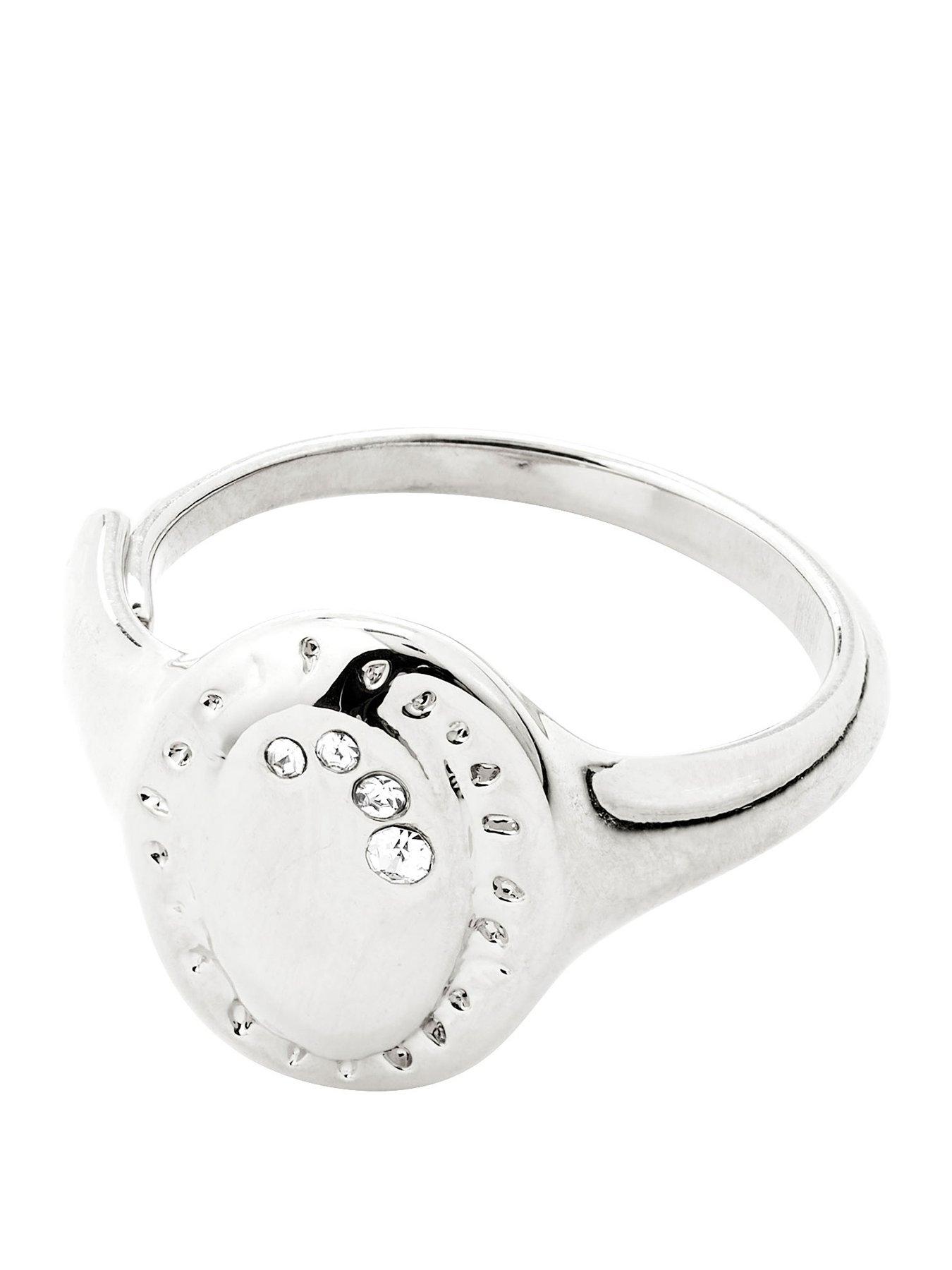 Pilgrim HERE ring silver-plated