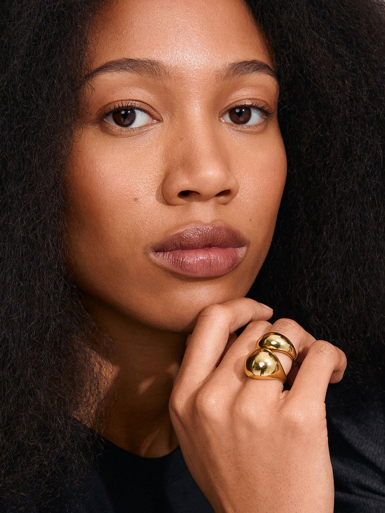 Pilgrim Evon - rings, 2-in-1 set, gold-plated