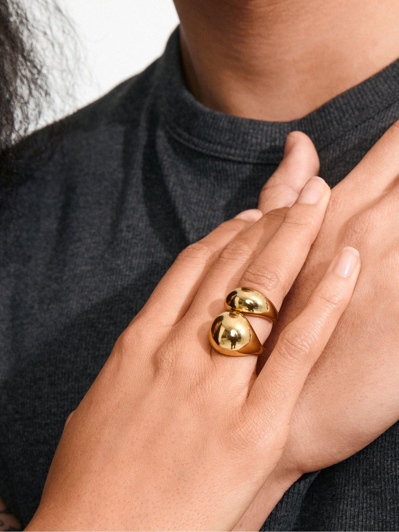 Image 4 of 4 of Pilgrim Evon - rings, 2-in-1 set, gold-plated