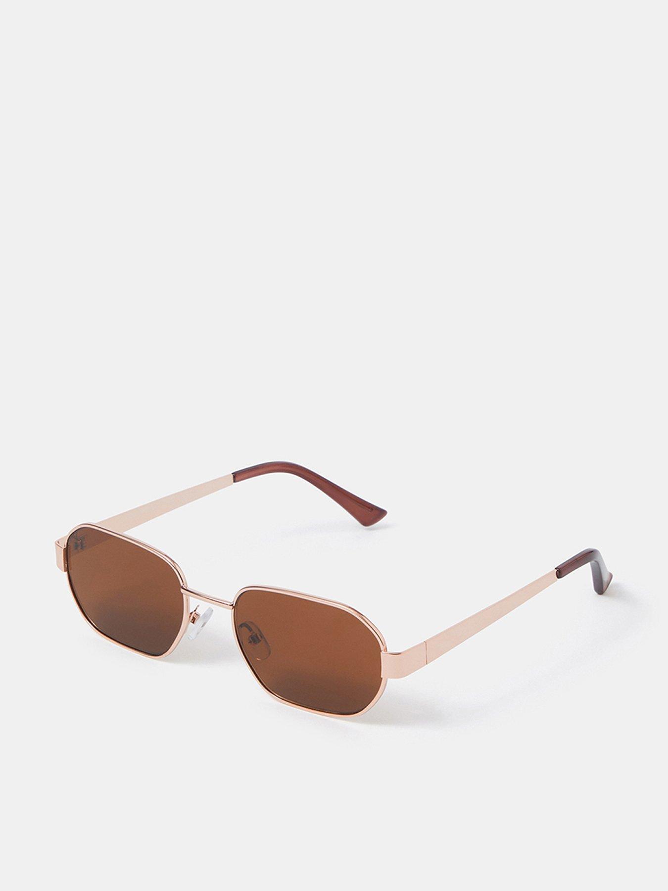 Accessorize Rectangle Metal Sunglasses