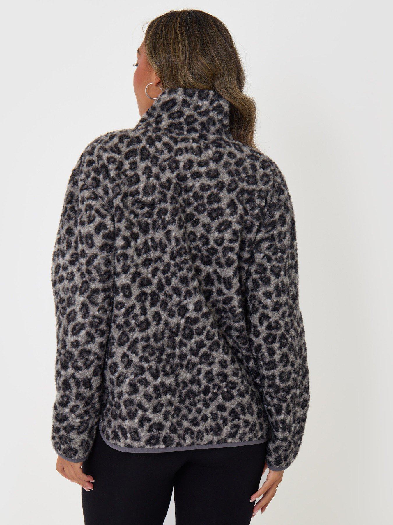 Image 2 of 5 of Threadbare Womens Leopard Print Borg Fleece Pull Over - Brown