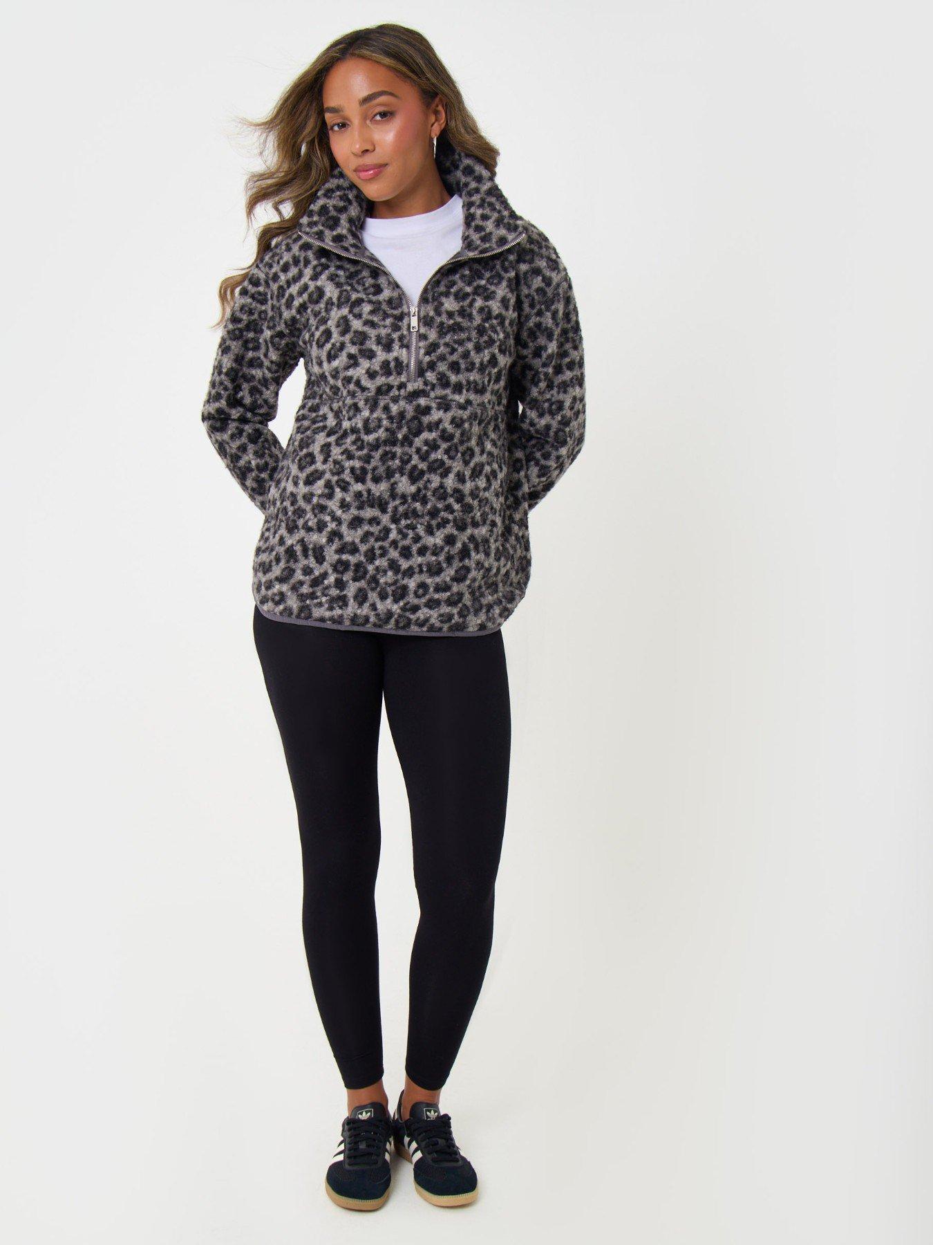 Image 3 of 5 of Threadbare Womens Leopard Print Borg Fleece Pull Over - Brown