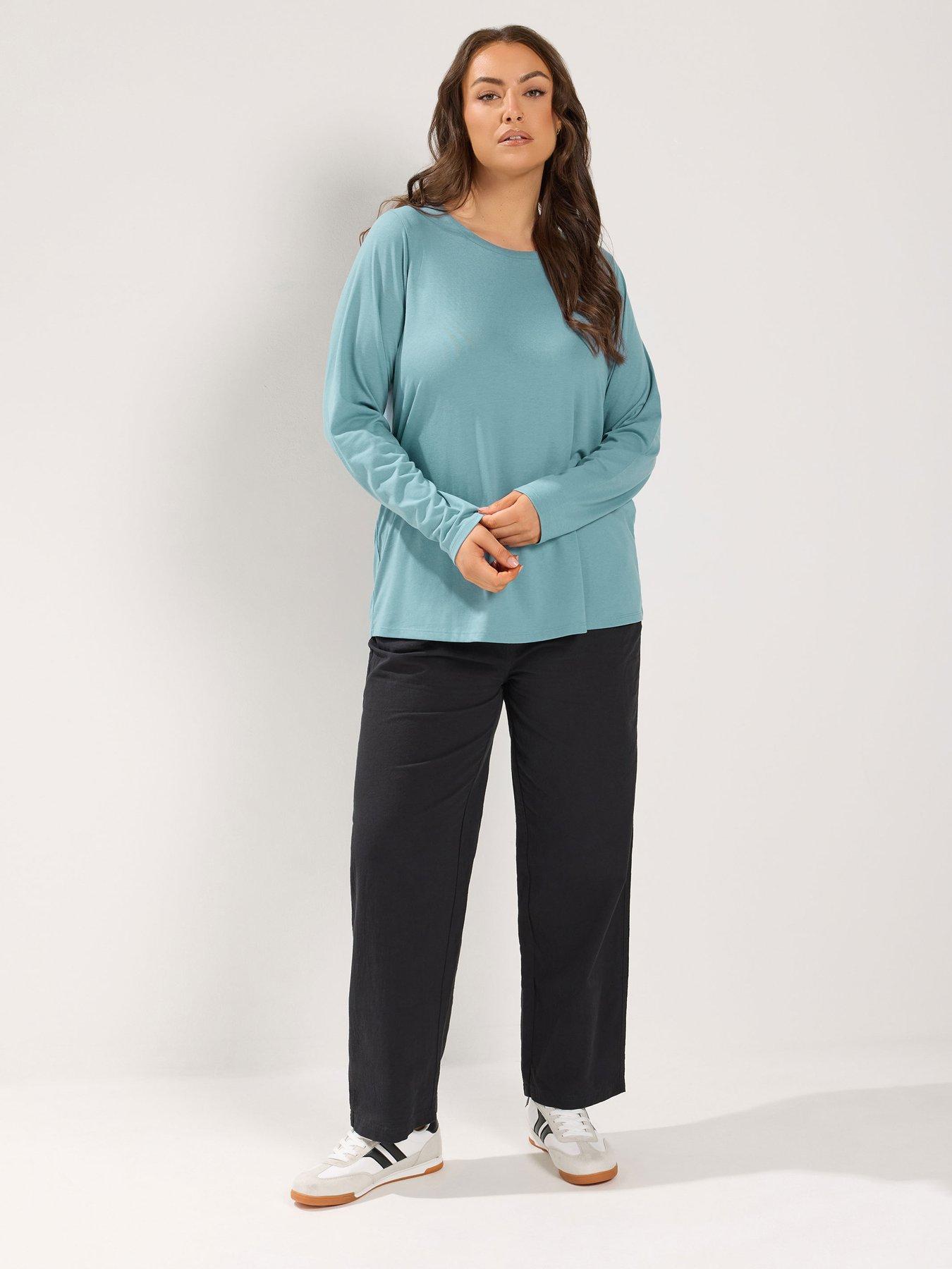Image 4 of 4 of Yours Curve 2 Pack Long Sleeve T-Shirt - Multi