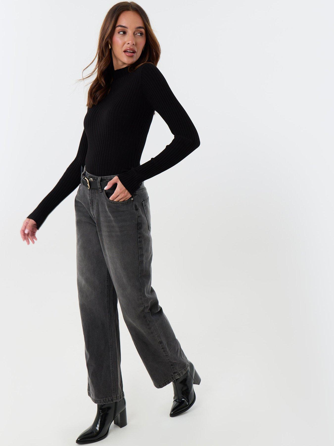 Image 5 of 5 of Threadbare Ladies Tennessee Wide Leg Jean - Grey Wash