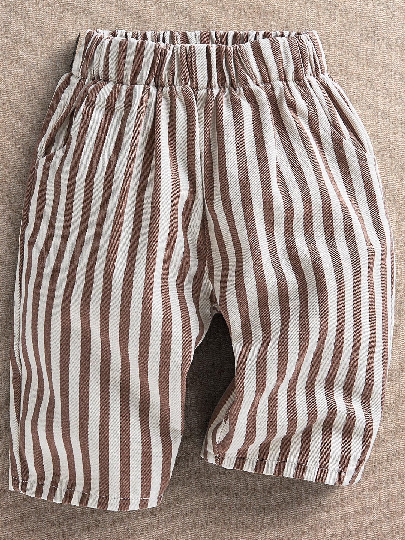 Image 1 of 4 of Mamas & Papas Baby Unisex Stripe Straight Wide-leg Trousers - Multi