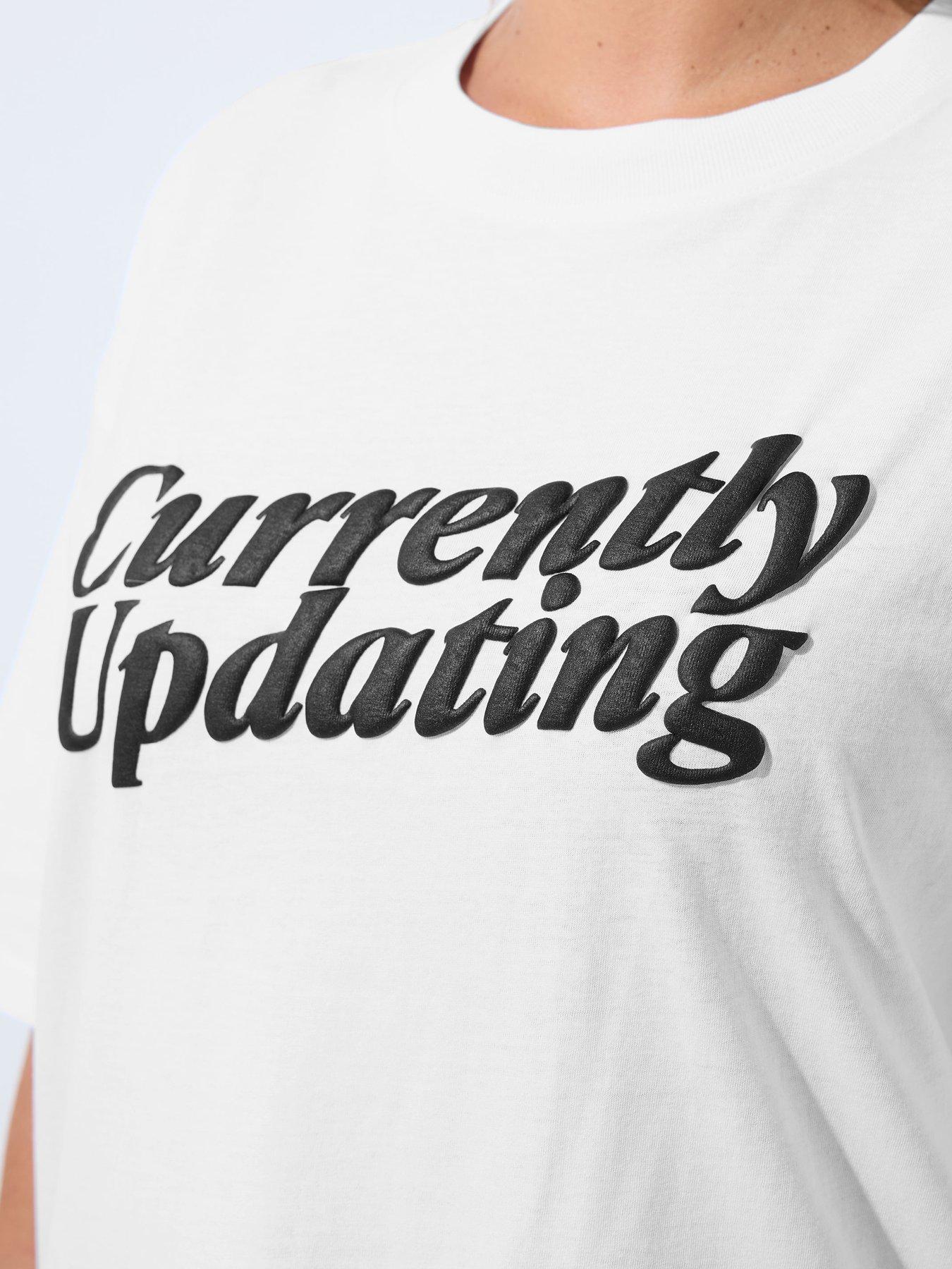 Image 4 of 4 of Yours Curve Lace Hem T-Shirt - White