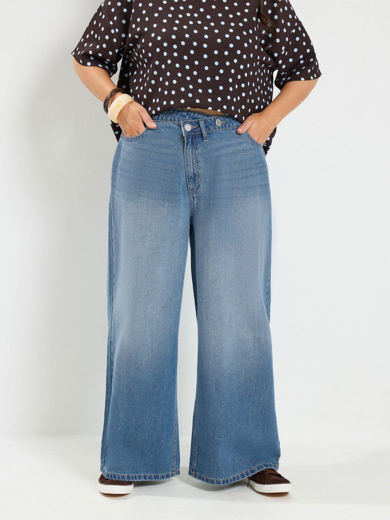 Image 1 of 4 of Yours Women's Curve Asymmetrical Waist Jeans 28" - Blue