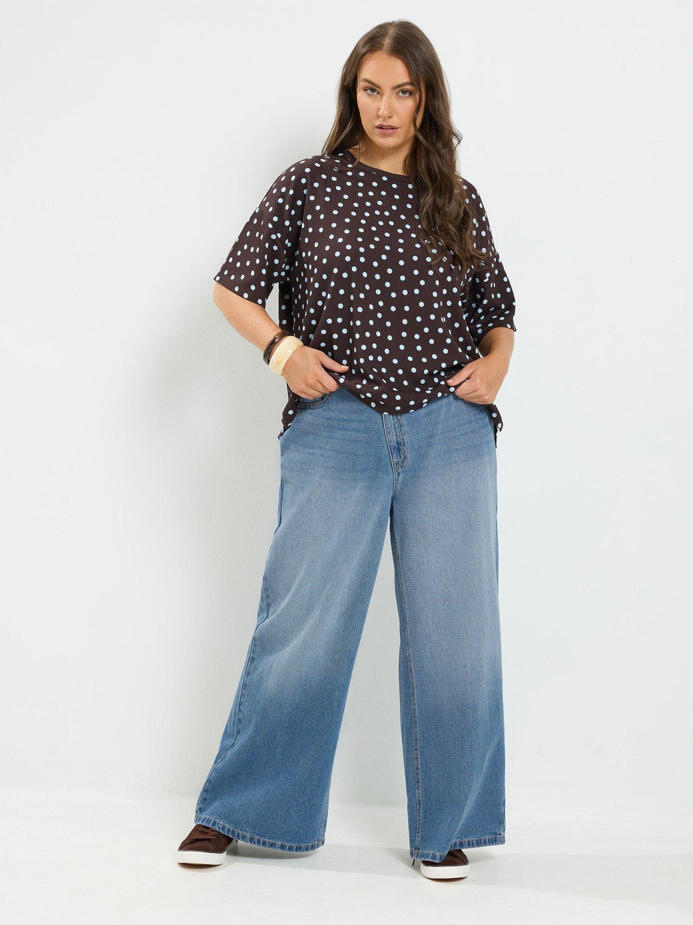 Image 3 of 4 of Yours Women's Curve Asymmetrical Waist Jeans 28" - Blue