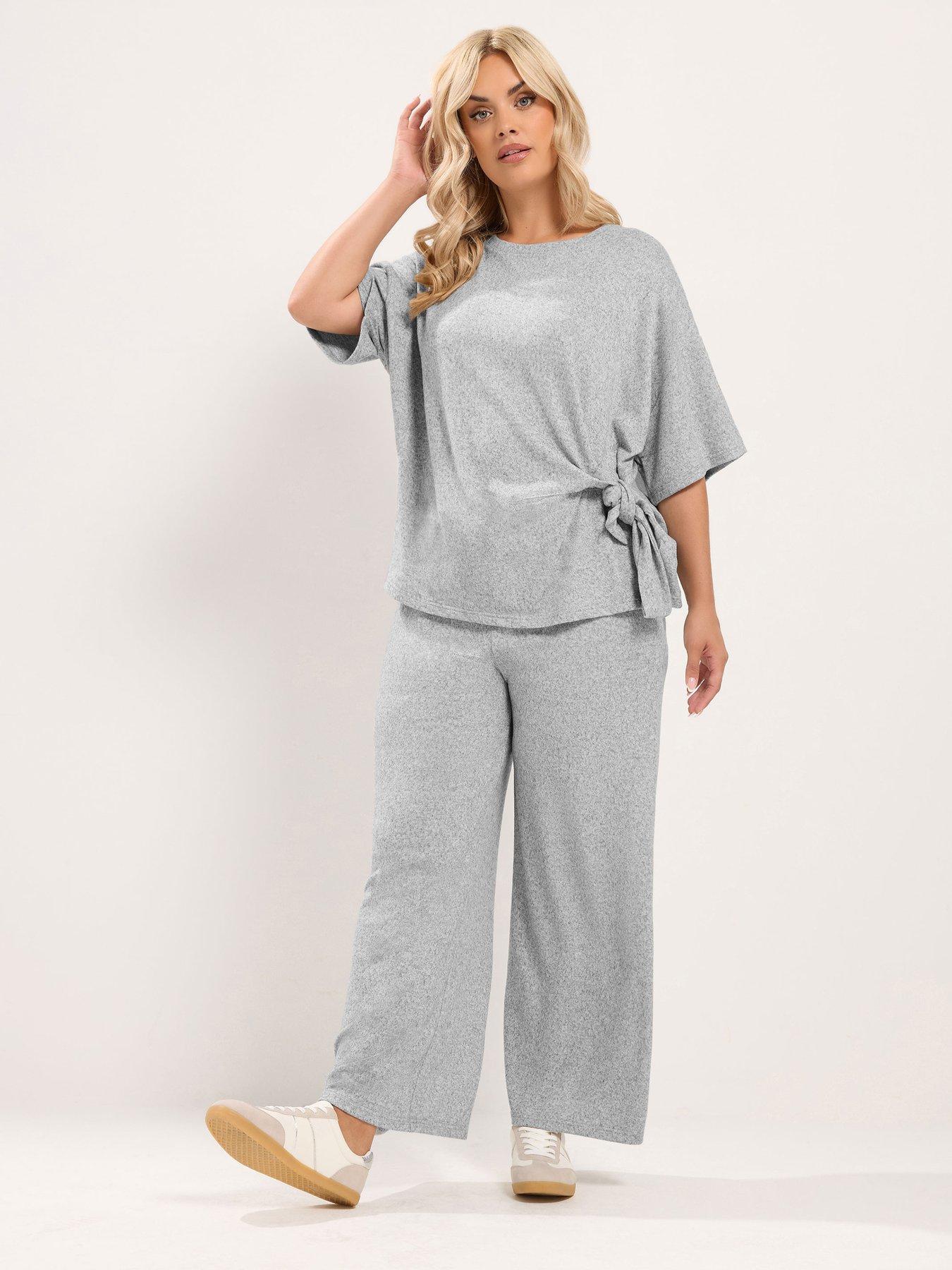 Image 3 of 4 of Yours Curve Twist Knot Co Ord Top - Grey