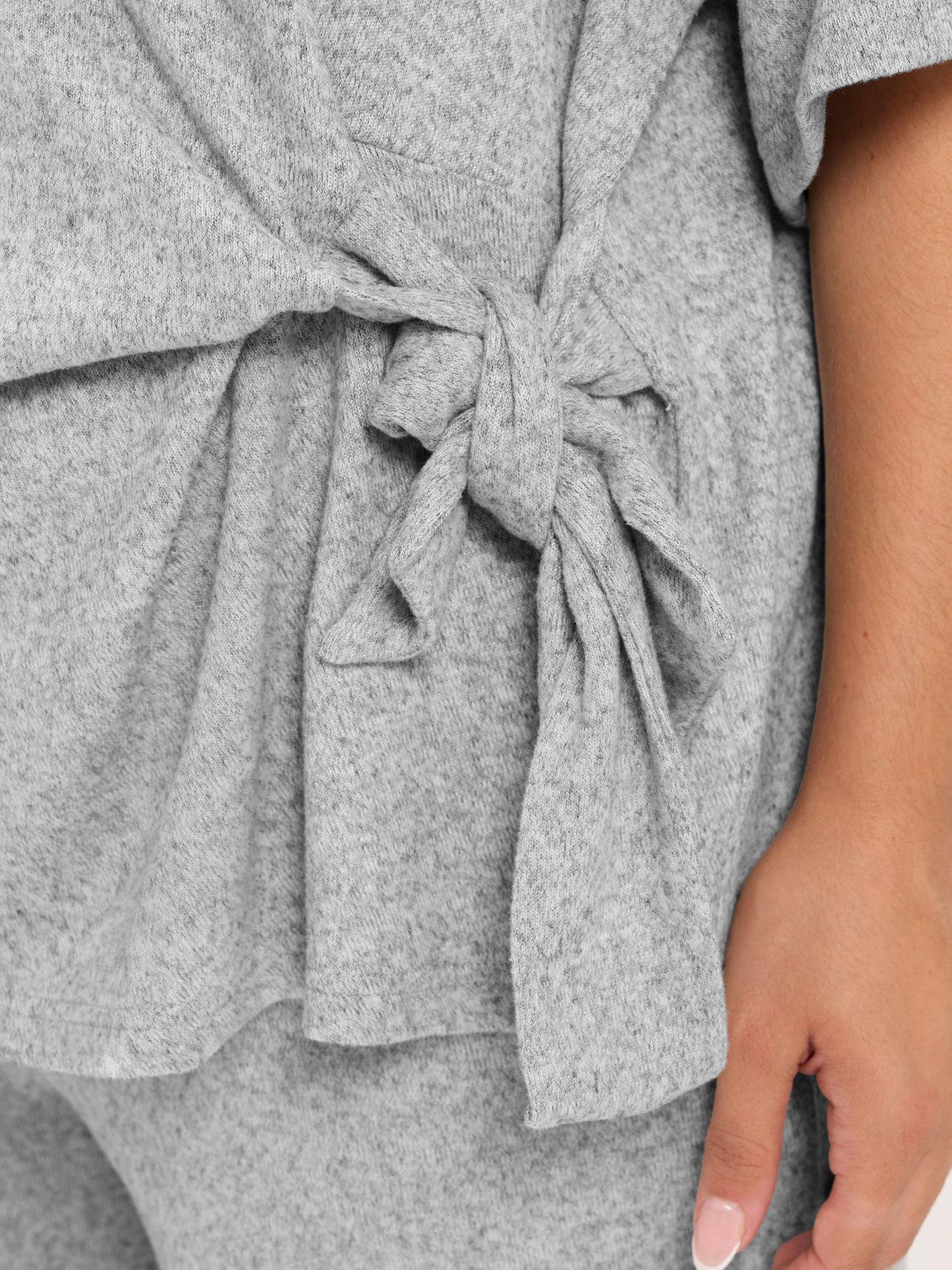 Image 4 of 4 of Yours Curve Twist Knot Co Ord Top - Grey