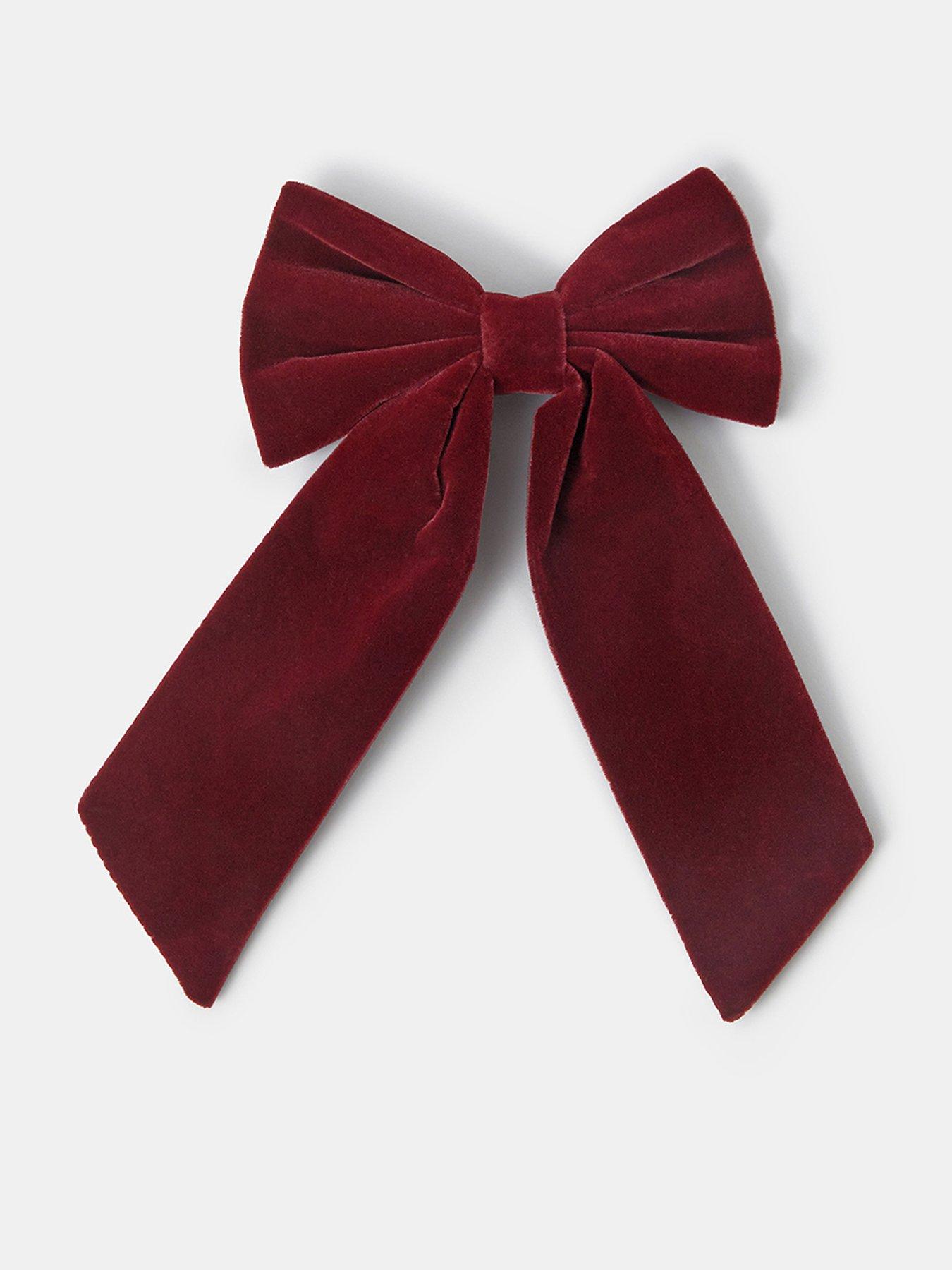Accessorize Velvet Bow Hair Clip - Red